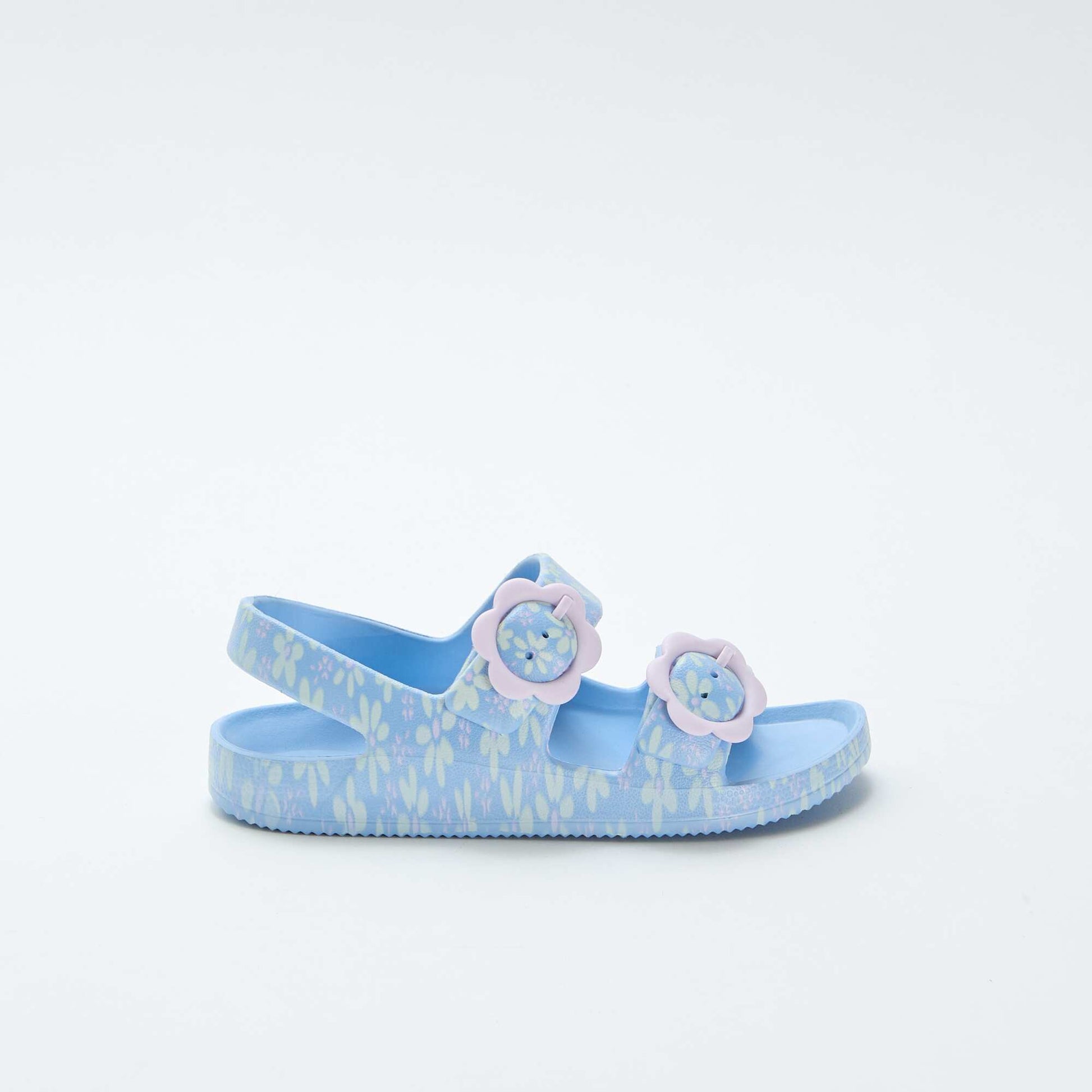 Sandales en plastique à motif fleuri BLEU