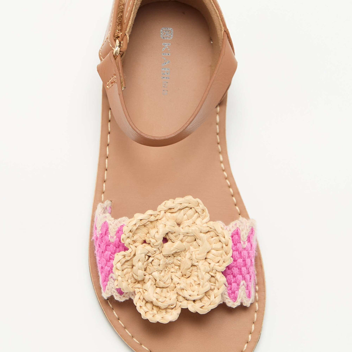 Sandales plates avec fleurs fantaisies BEIGE