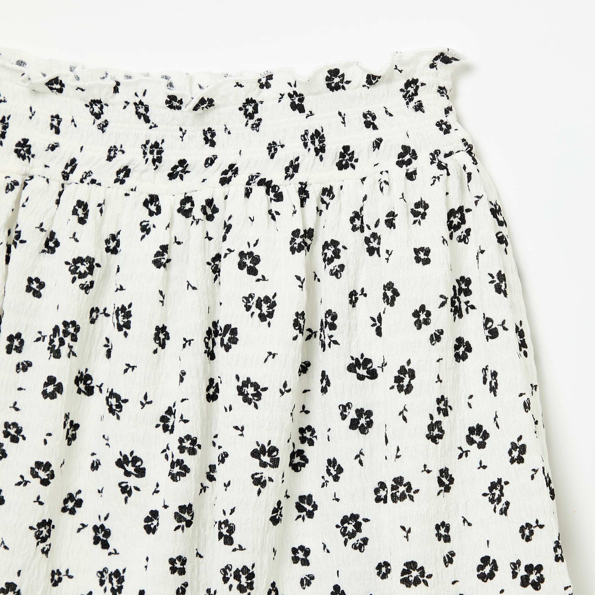 Jupe courte forme patineuse avec short intégré BLANC