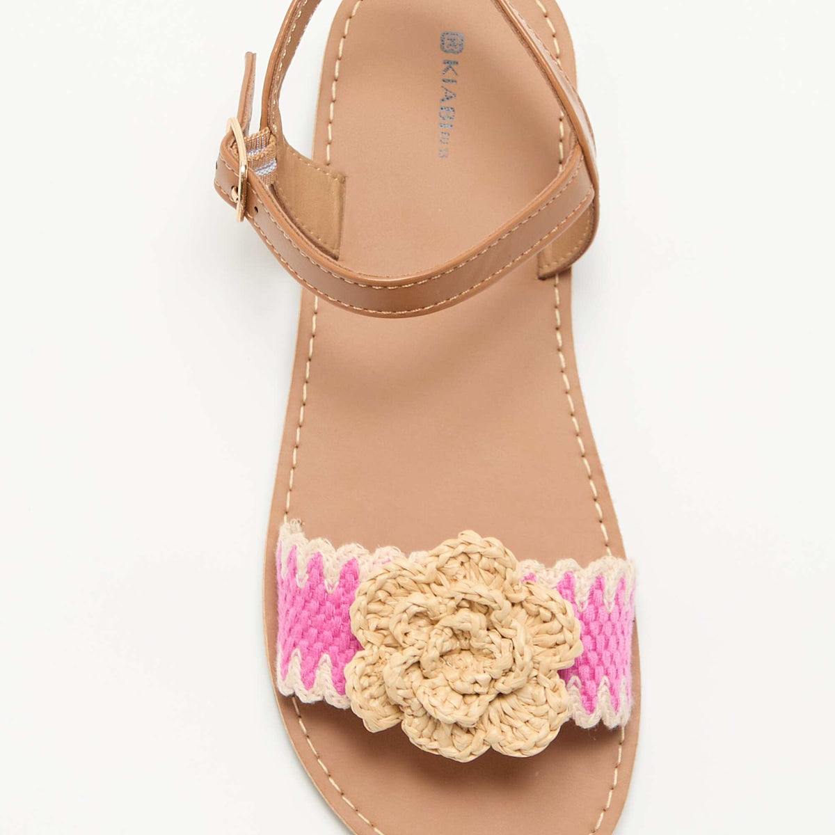 Sandales plates avec fleurs fantaisies BEIGE