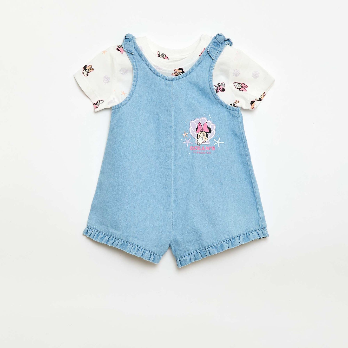 Ensemble t-shirt + combishort 'Disney' 'Mickey' BLANC