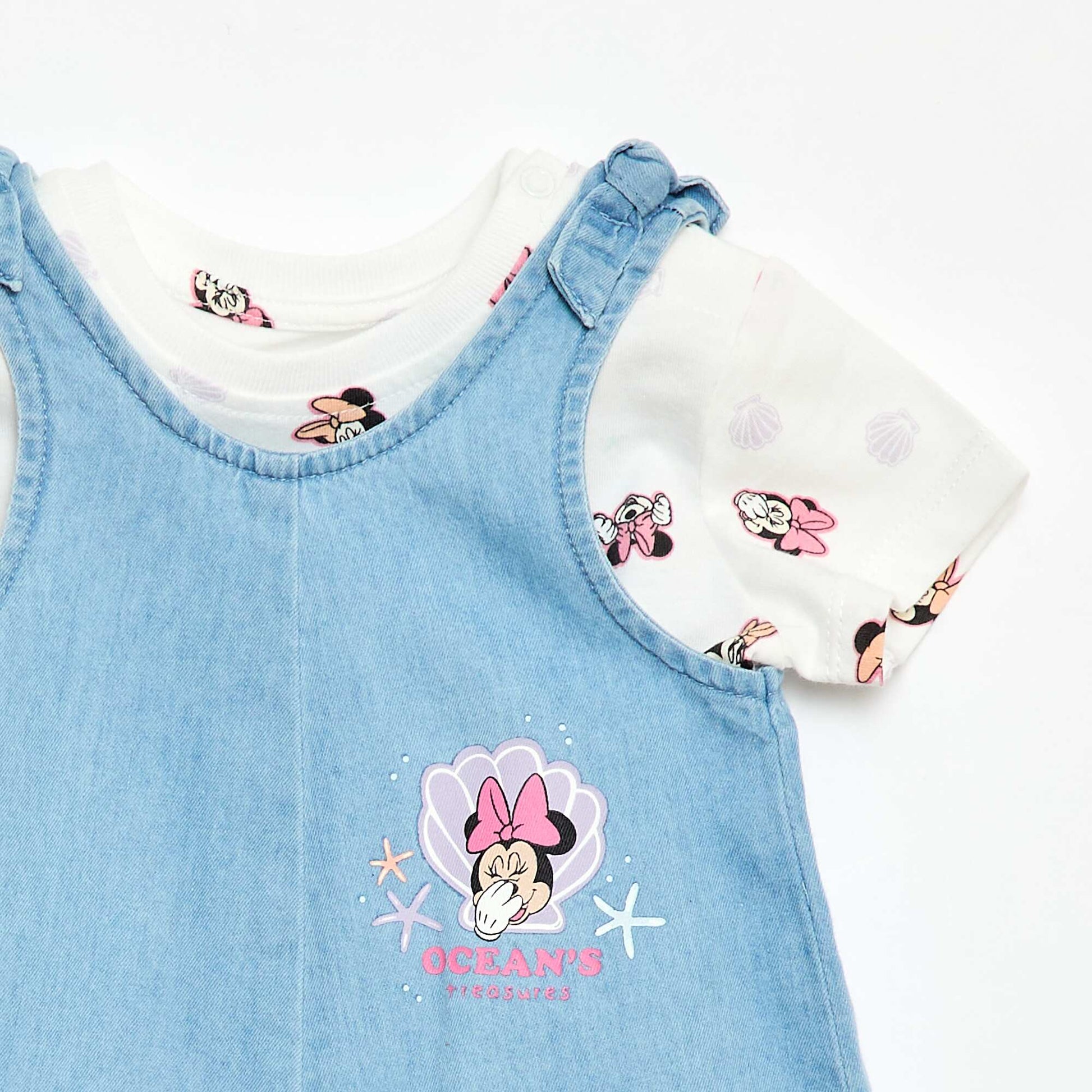 Ensemble t-shirt + combishort 'Disney' 'Mickey' BLANC