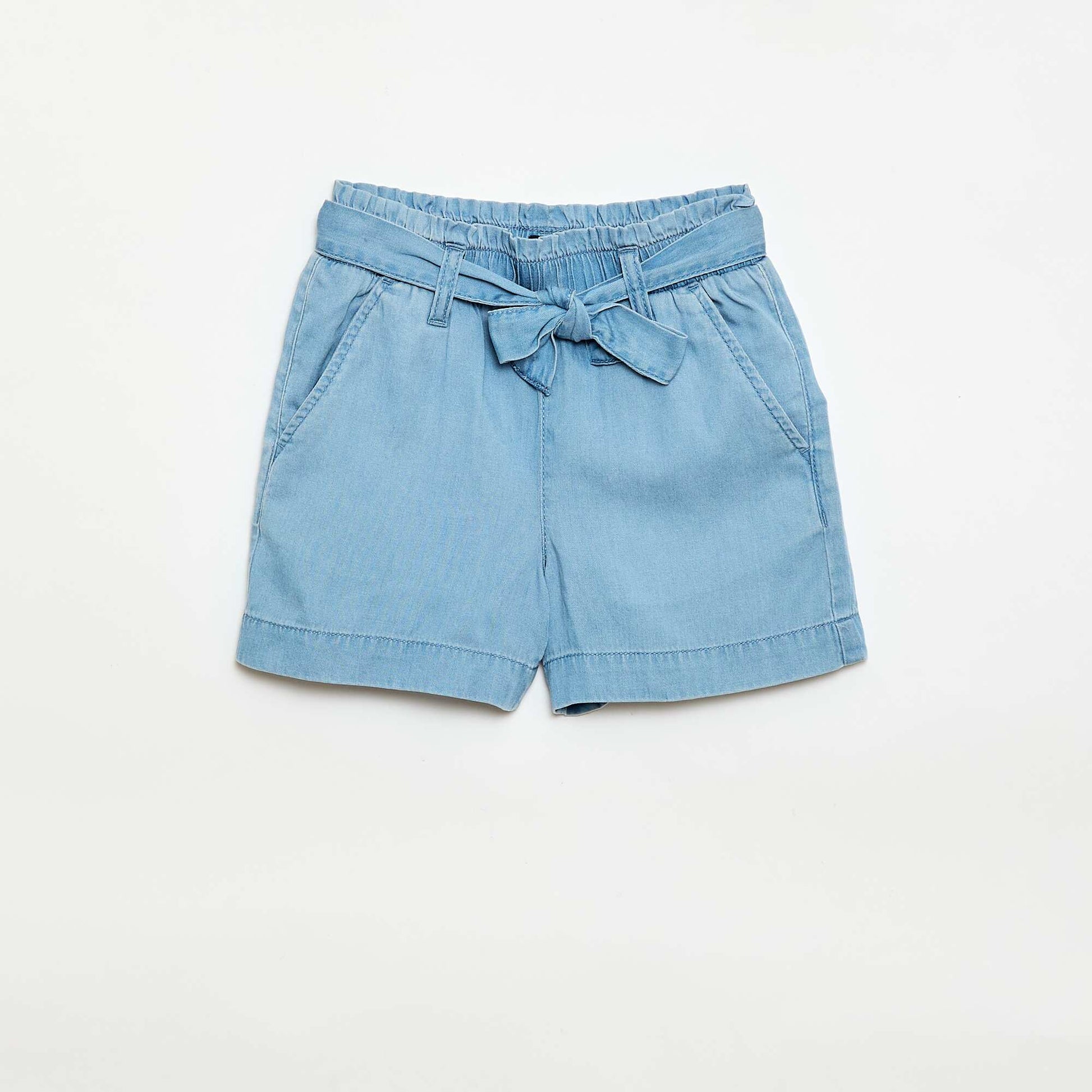 Short avec ceinture nouée BLEU