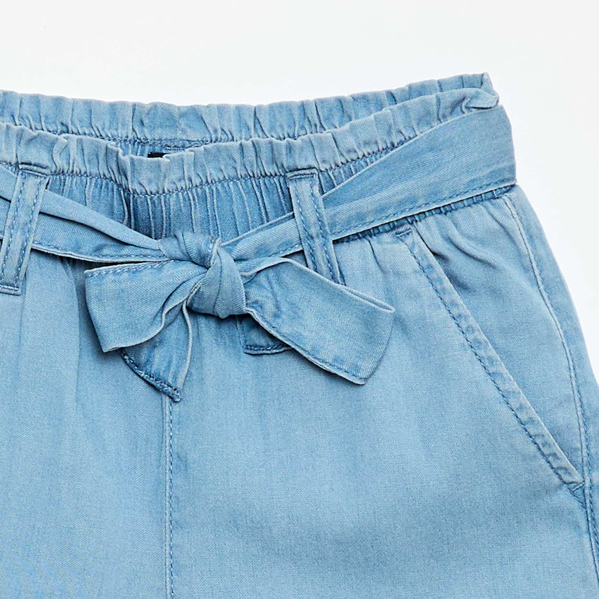 Short avec ceinture nouée BLEU