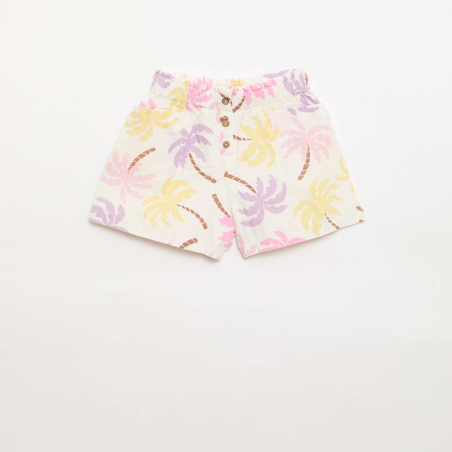Short en seersucker coupe droite BEIGE