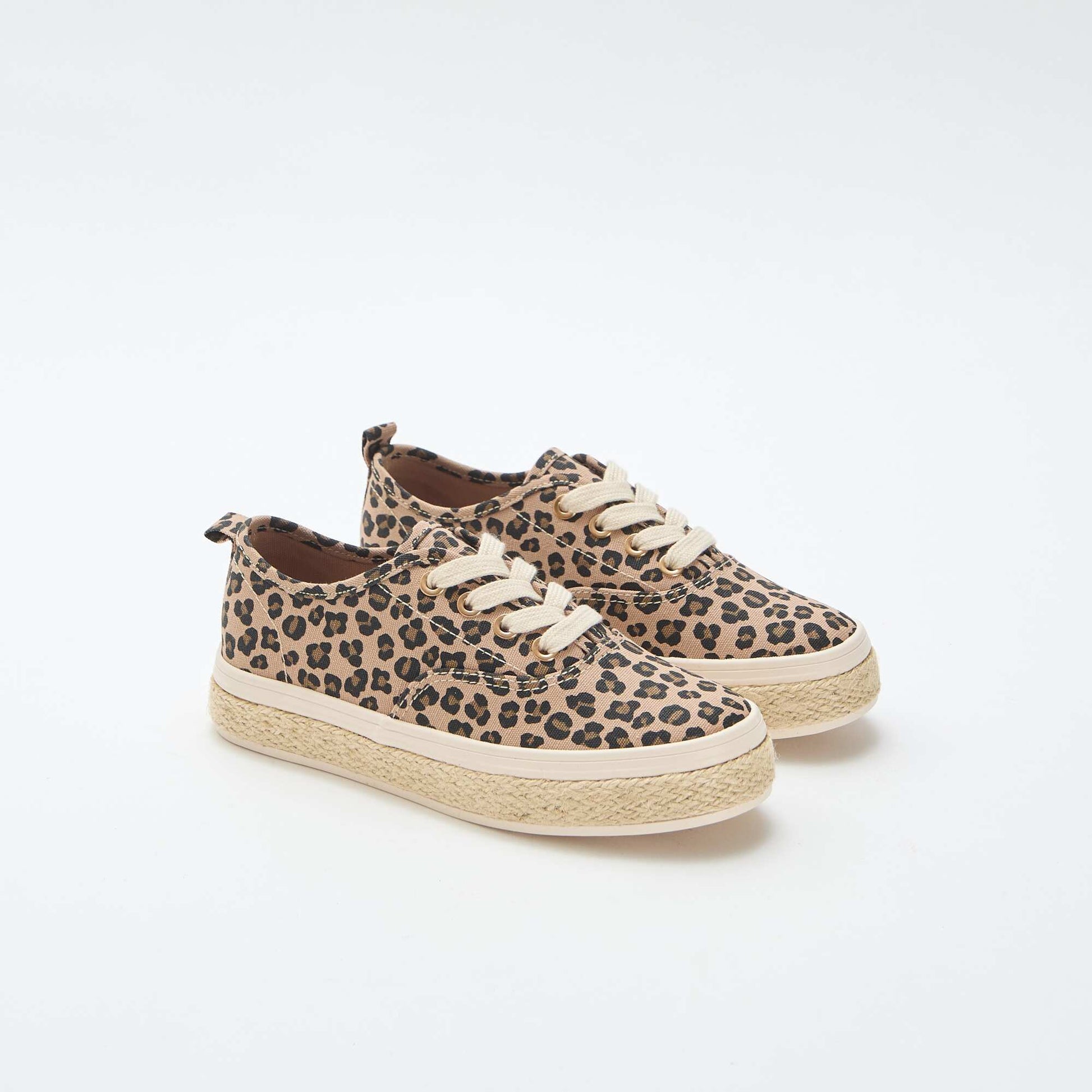 Baskets basses avec semelle en corde MARRON