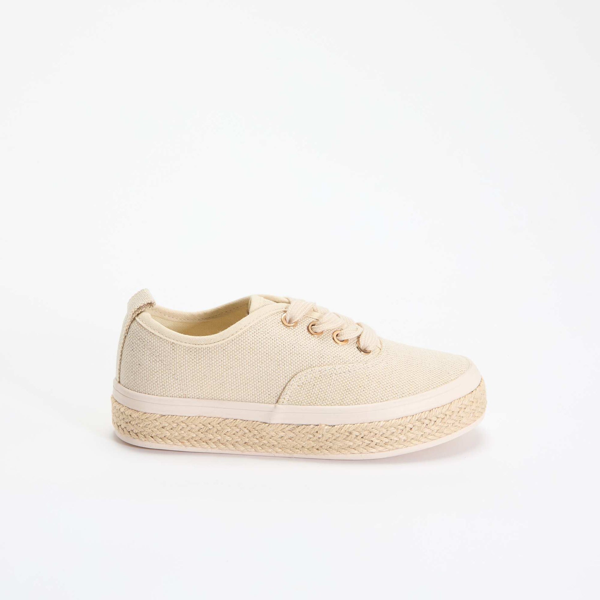 Baskets basses avec semelle en corde JAUNE