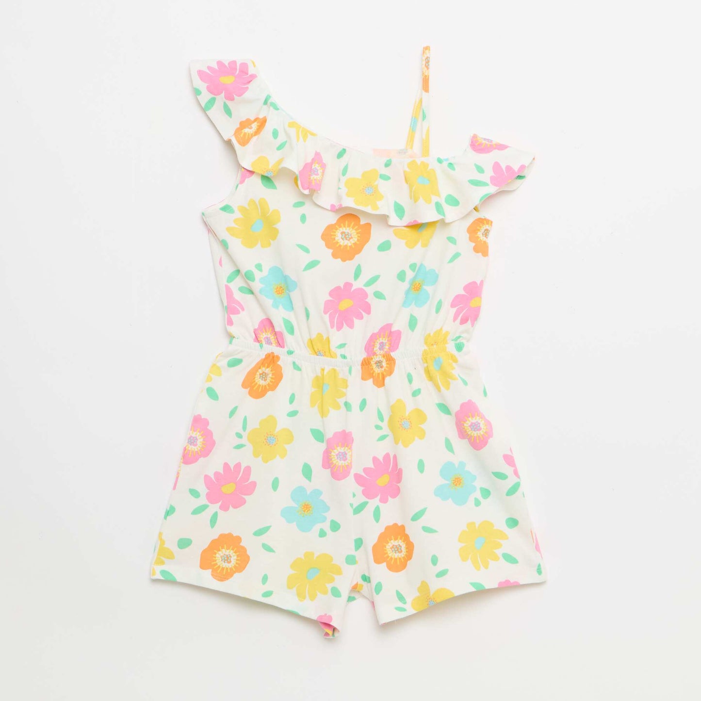 Combishort avec col asymétrique BLANC