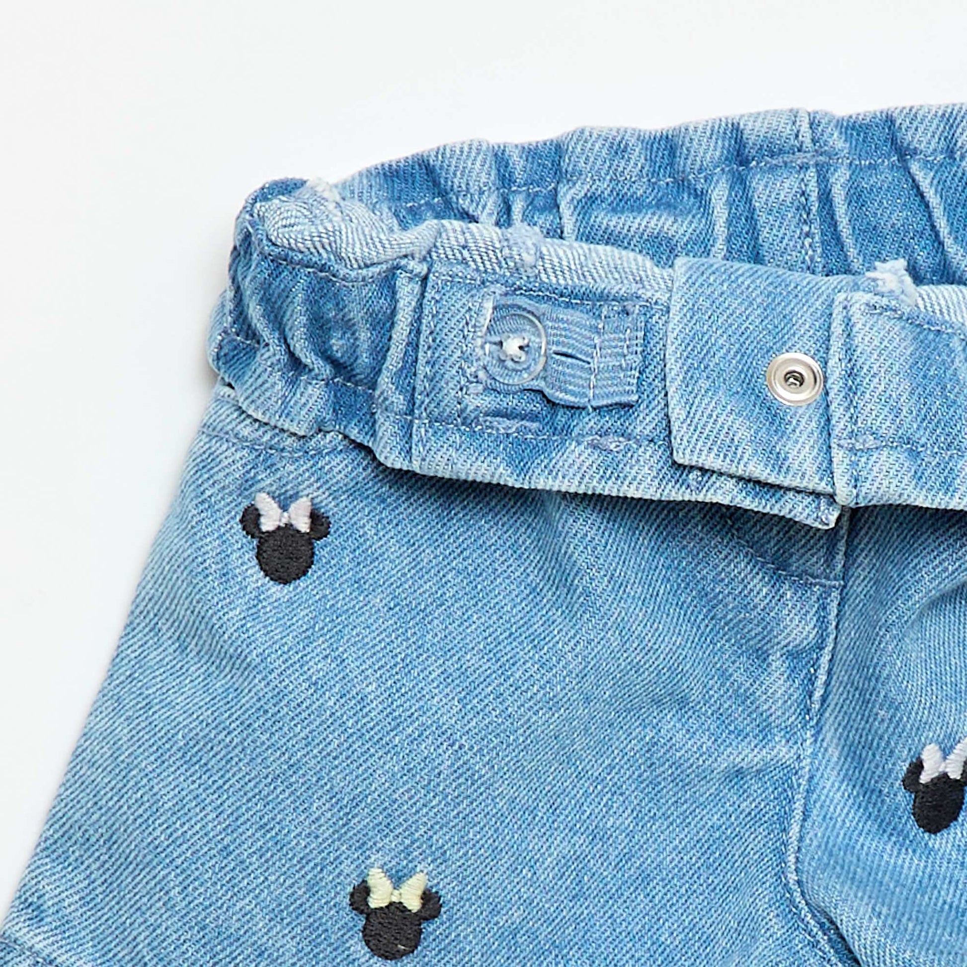 Short 'Disney' en denim brodé BLEU