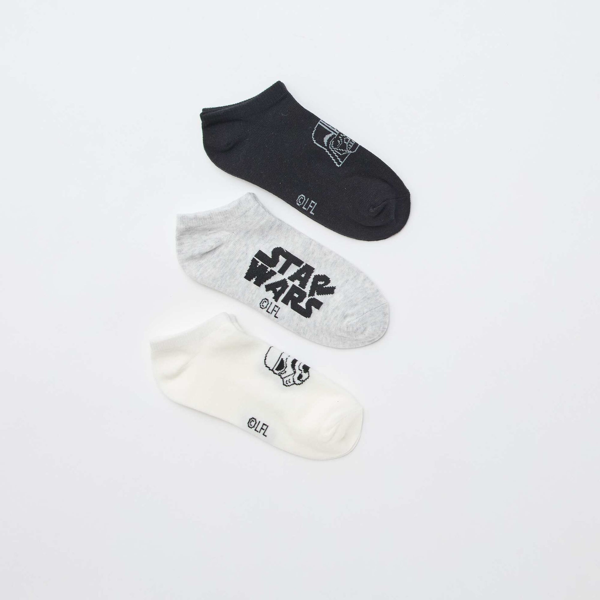Lot de 3 paires de chaussettes invisibles 'Star Wars' NOIR