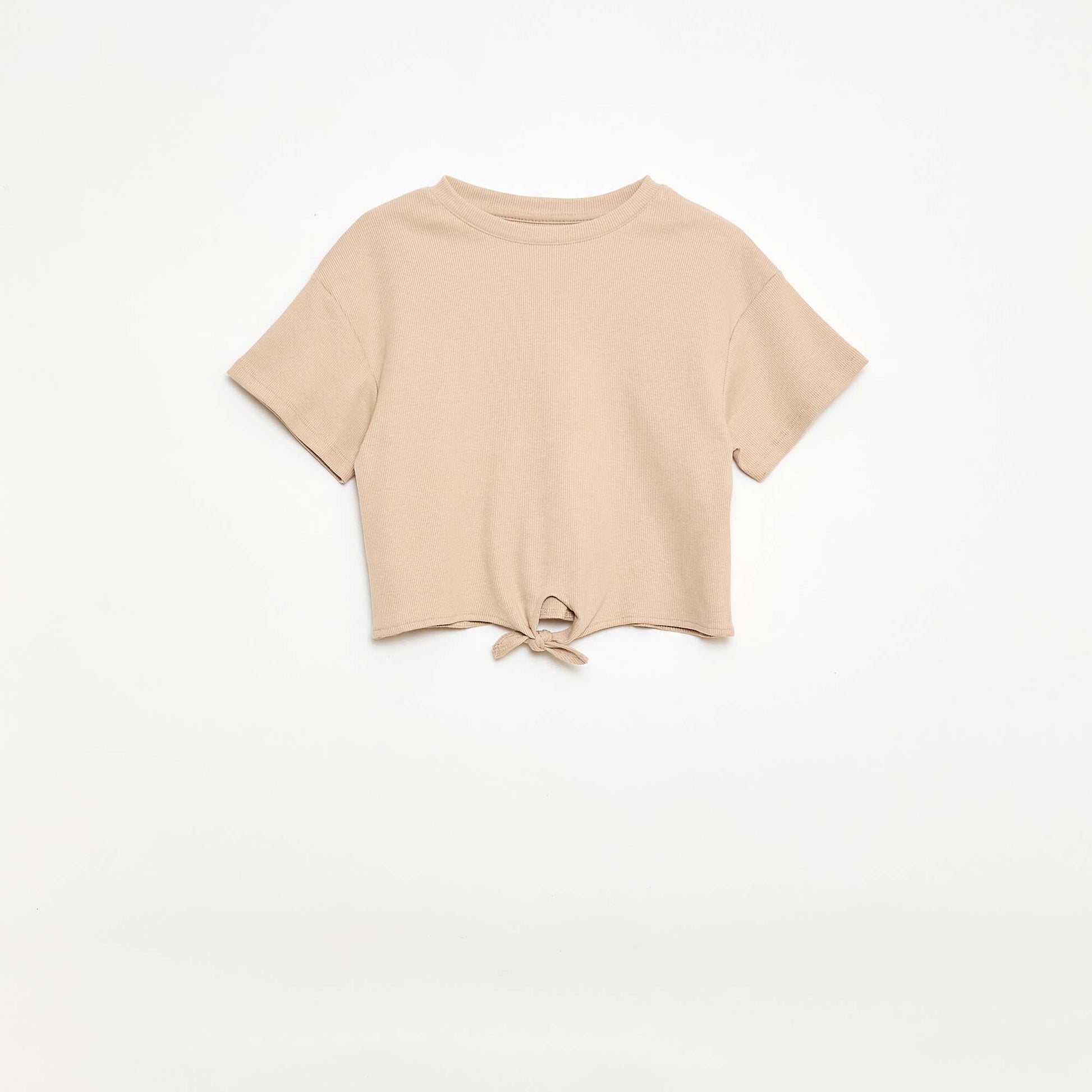 Ensemble 2 pièces T-shirt + pantalon forme flare BEIGE