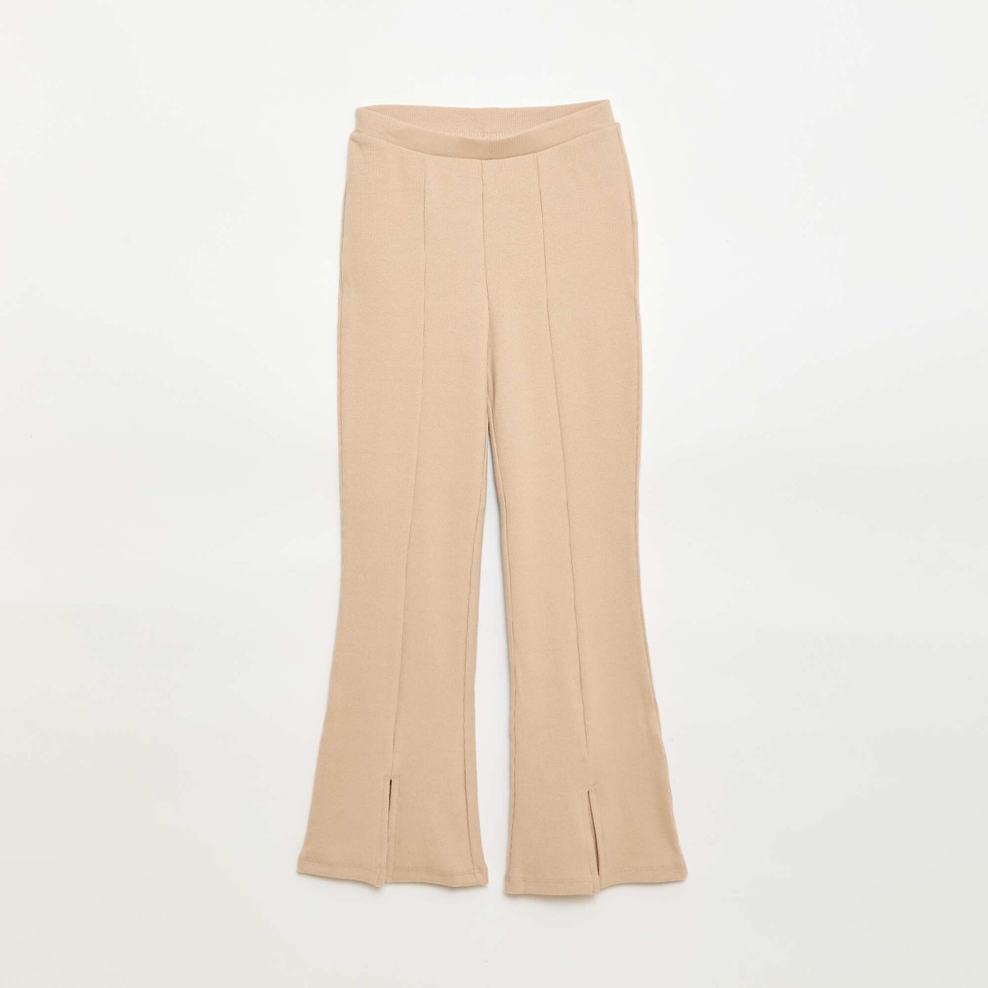 Ensemble 2 pièces T-shirt + pantalon forme flare BEIGE