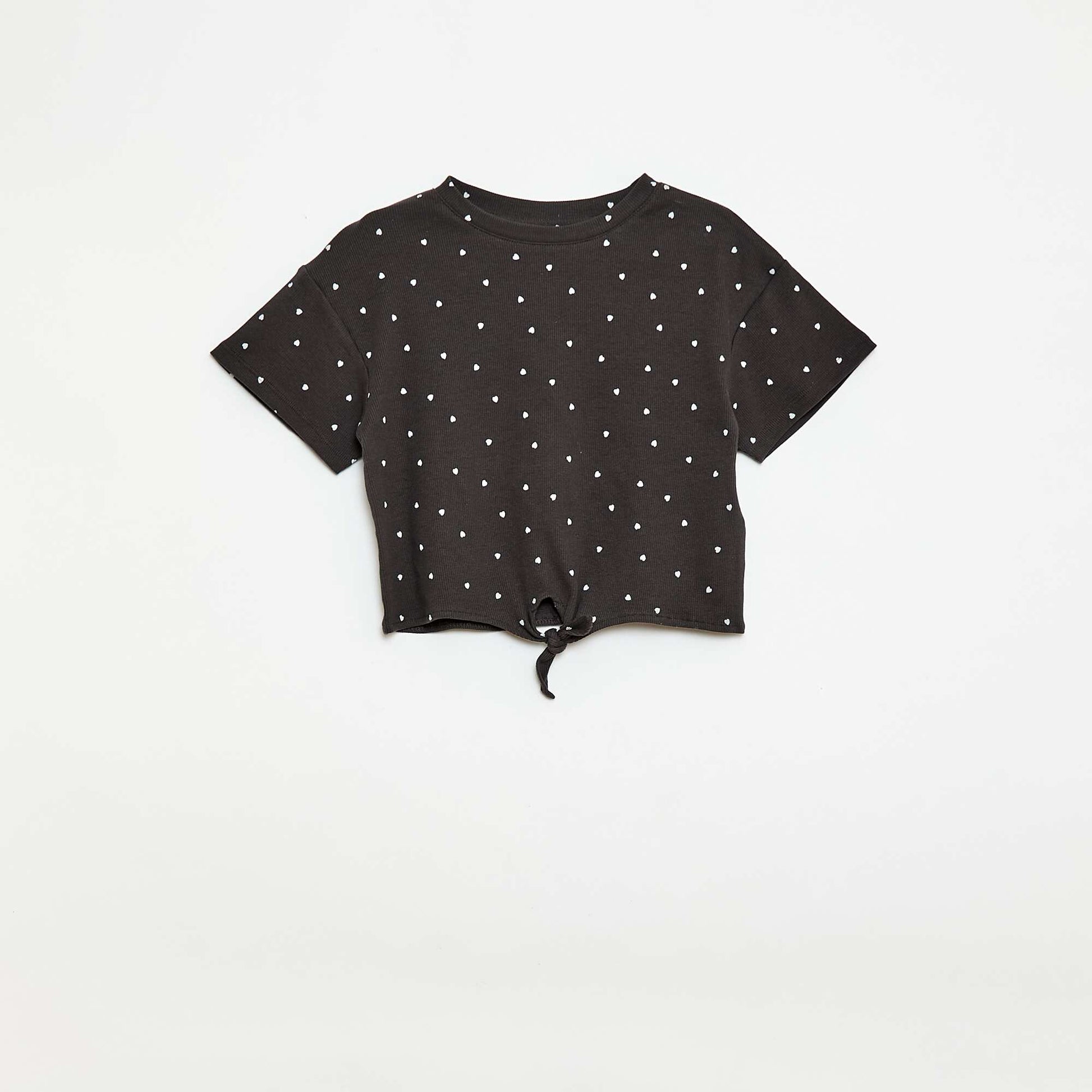 Ensemble 2 pièces T-shirt + pantalon forme flare NOIR
