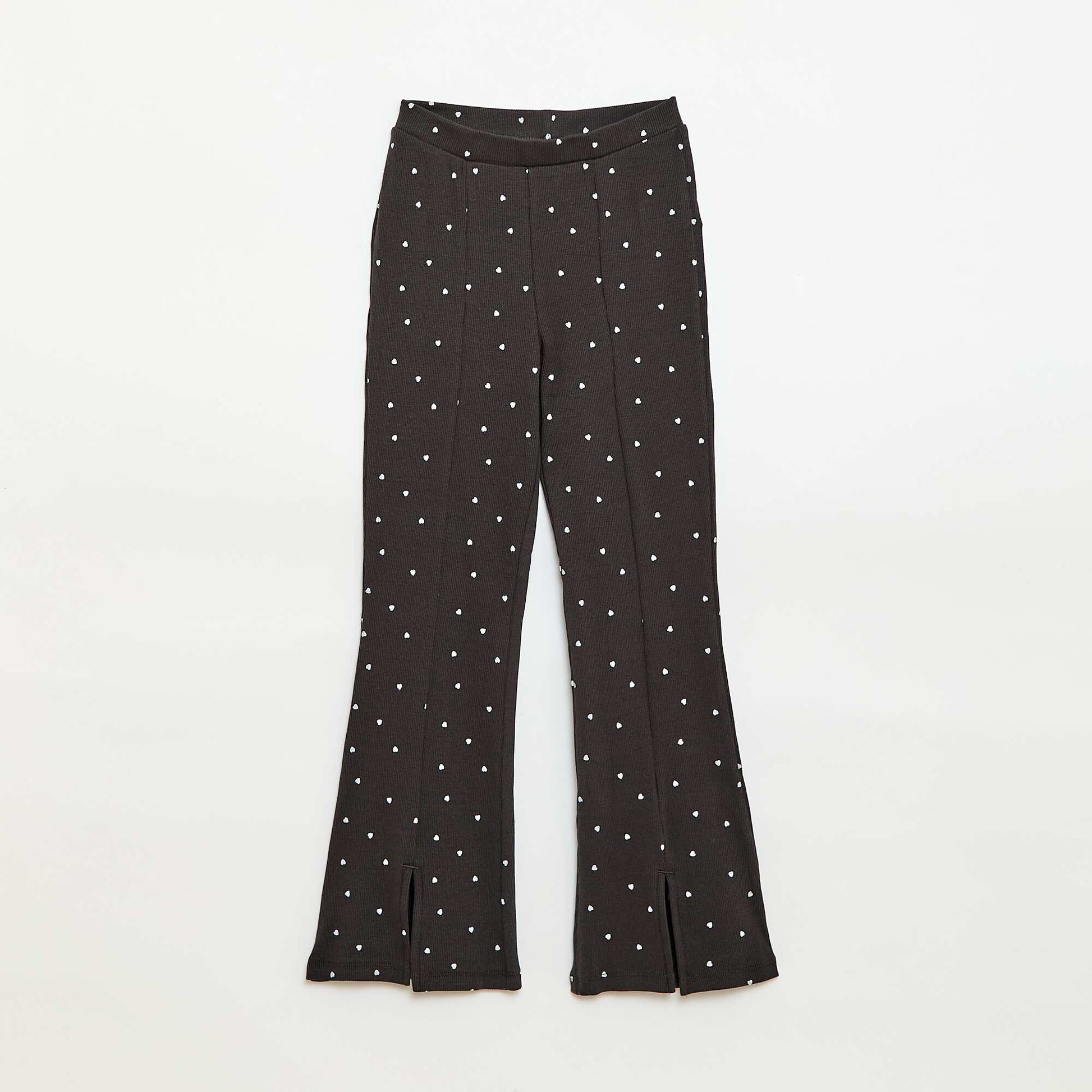Ensemble 2 pièces T-shirt + pantalon forme flare NOIR
