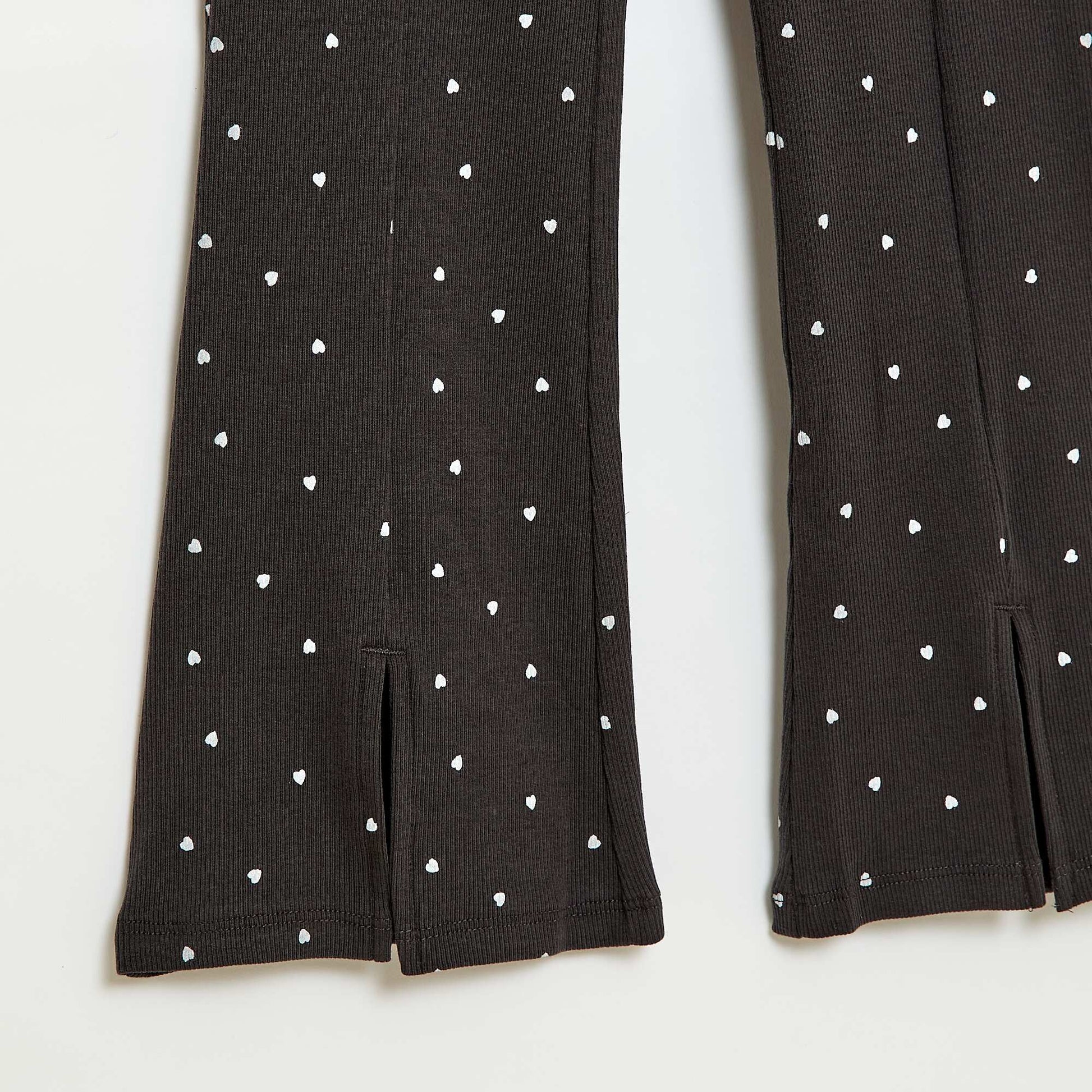 Ensemble 2 pièces T-shirt + pantalon forme flare NOIR