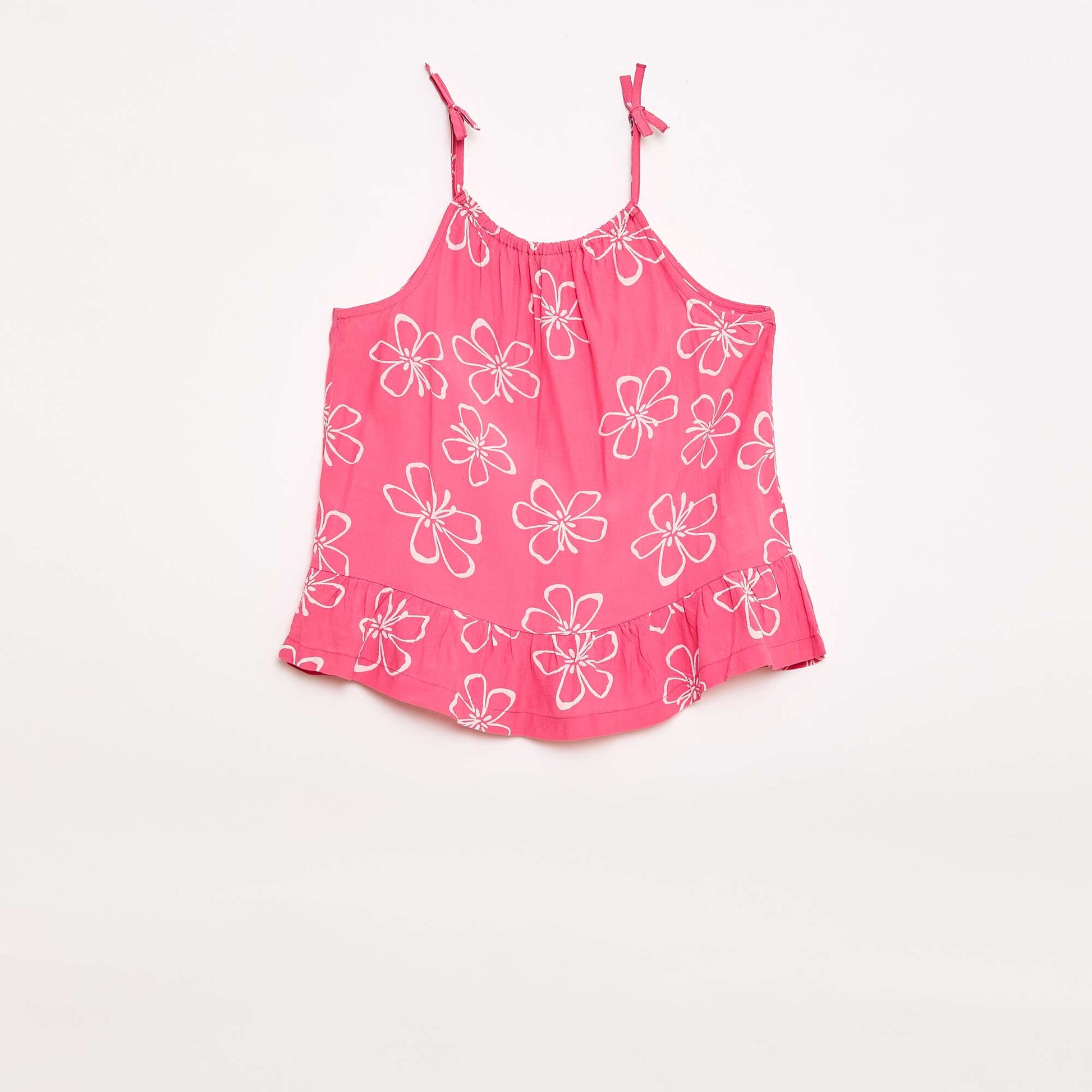 Top à motif à fines bretelles ROSE