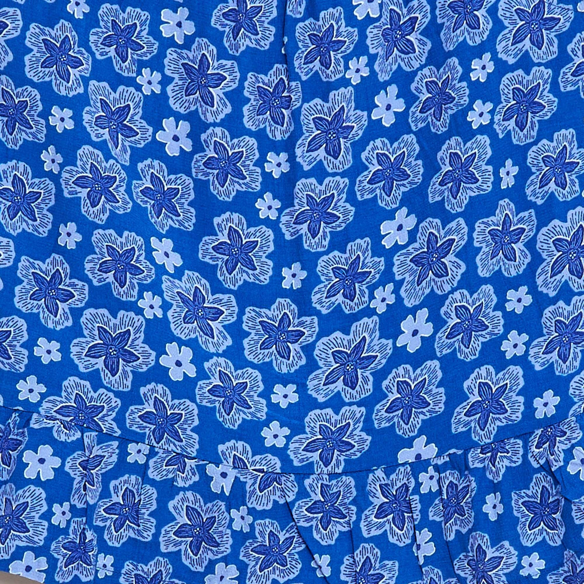 Top à motif à fines bretelles BLEU