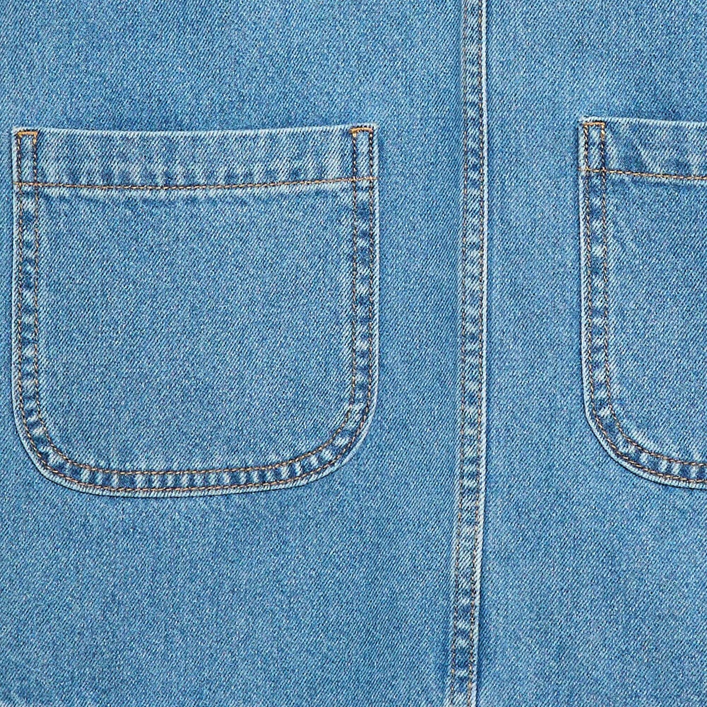 Robe salopette courte en jean BLEU