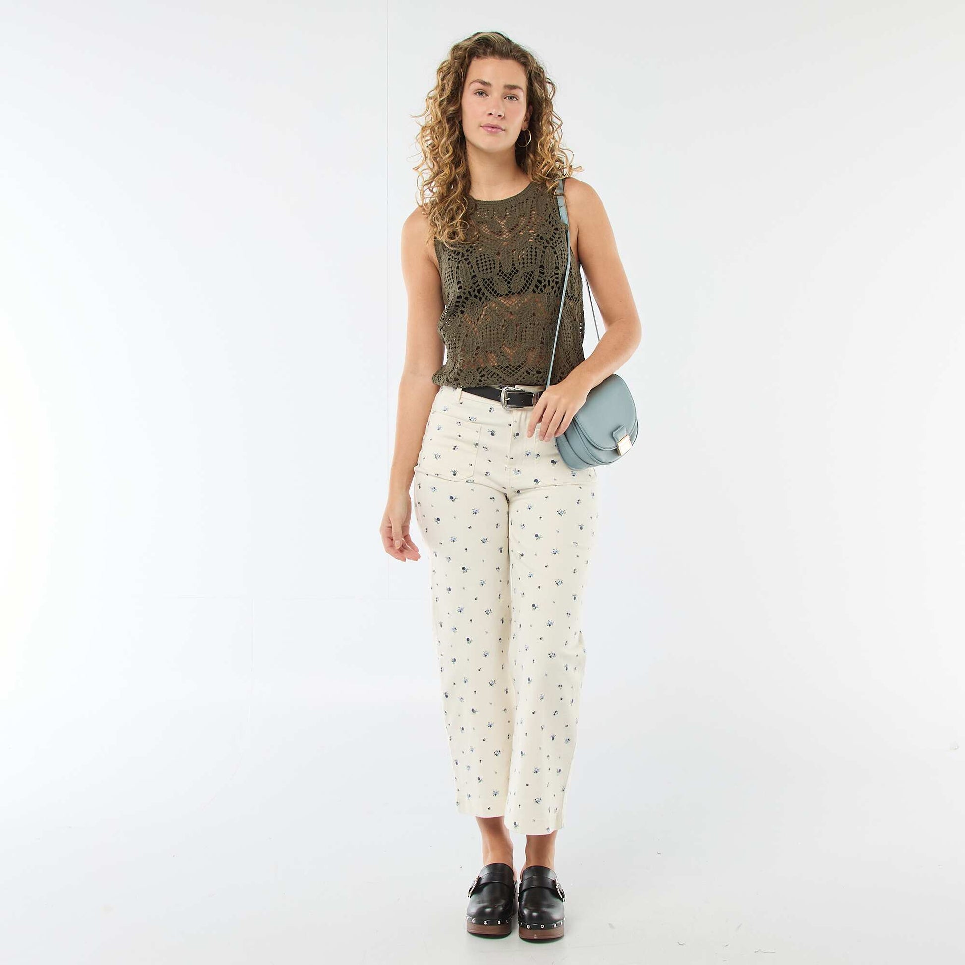 Top en crochet sans manches KAKI