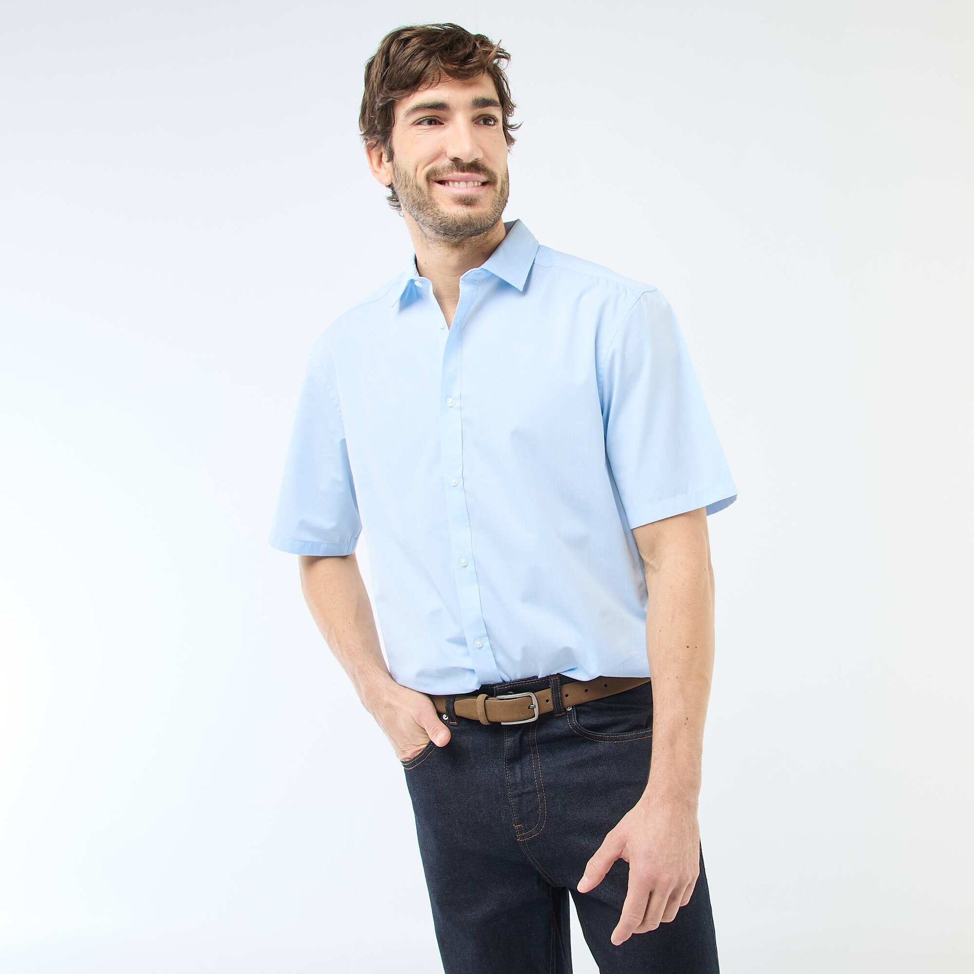 Chemise en popeline BLEU