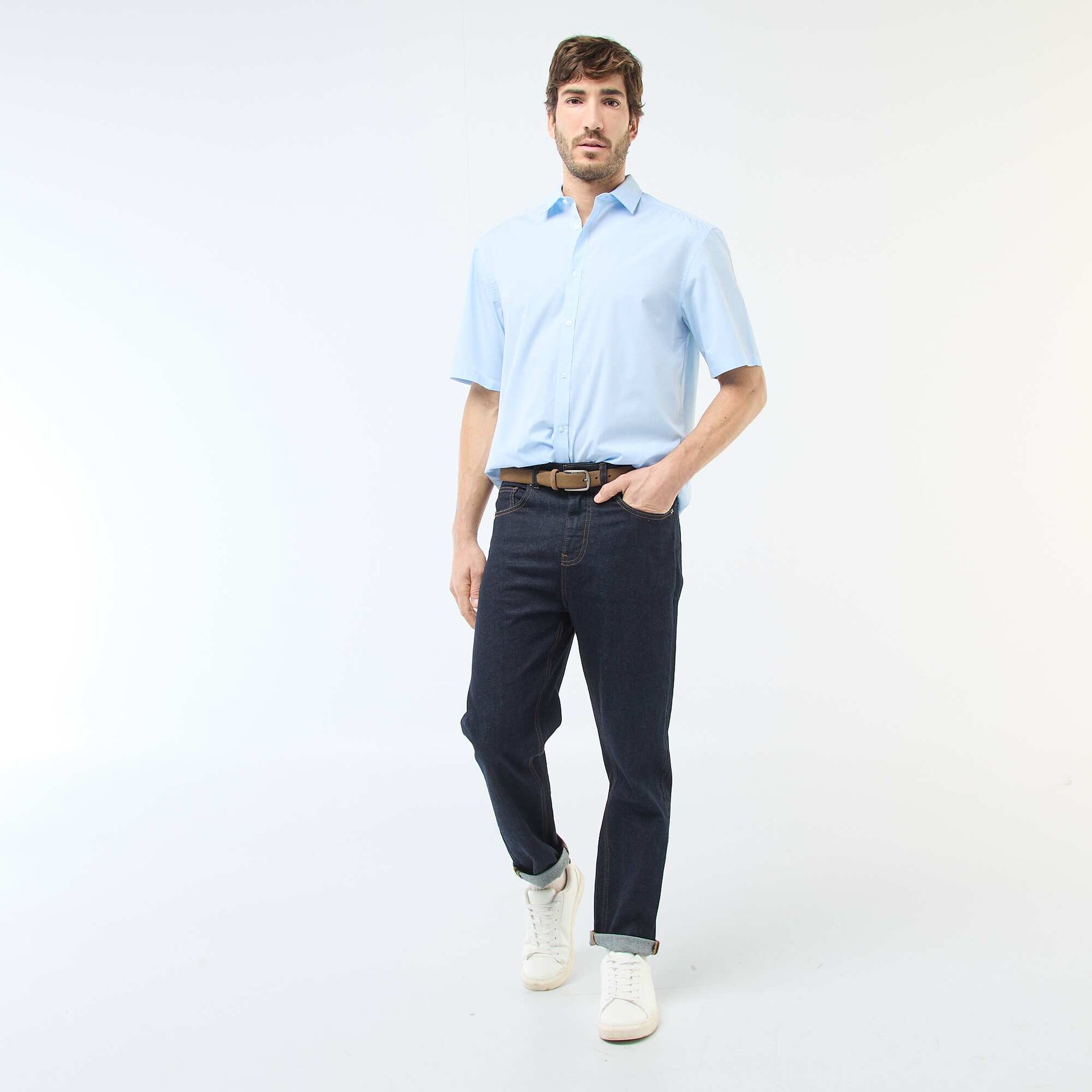 Chemise en popeline BLEU