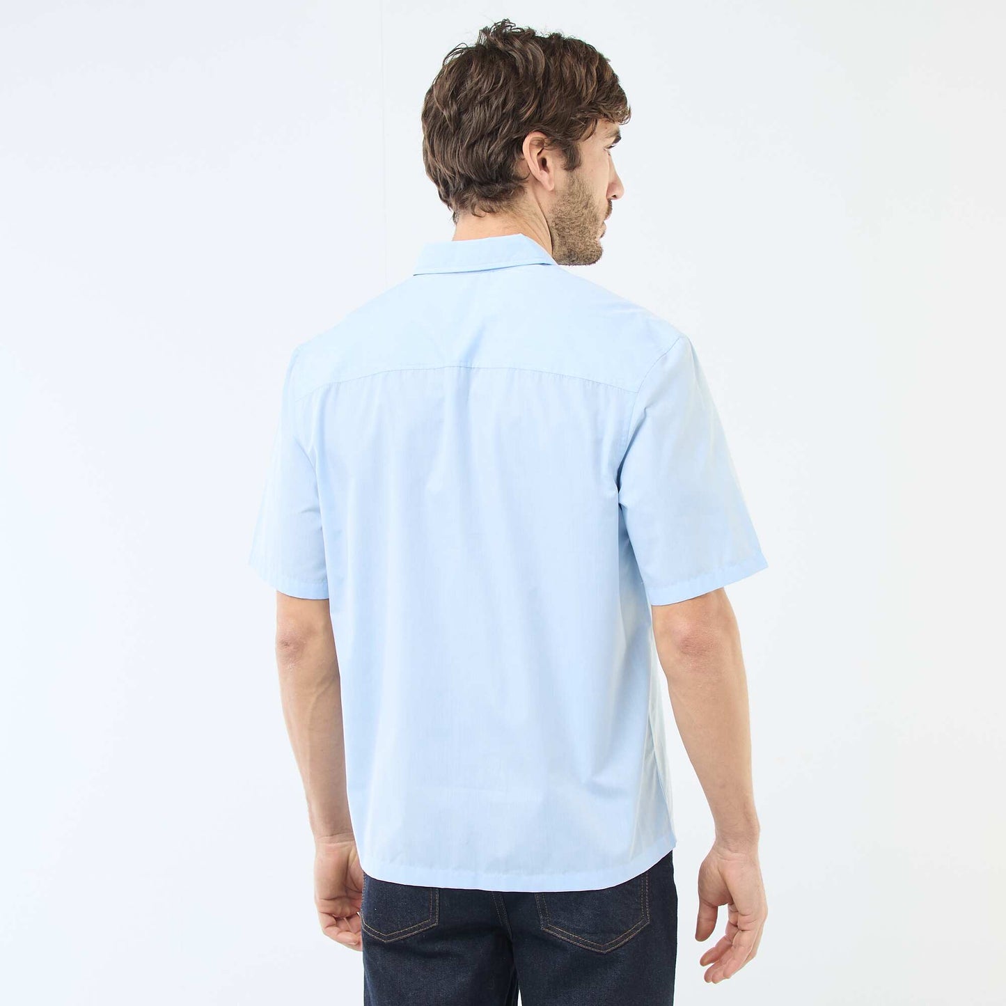 Chemise en popeline BLEU