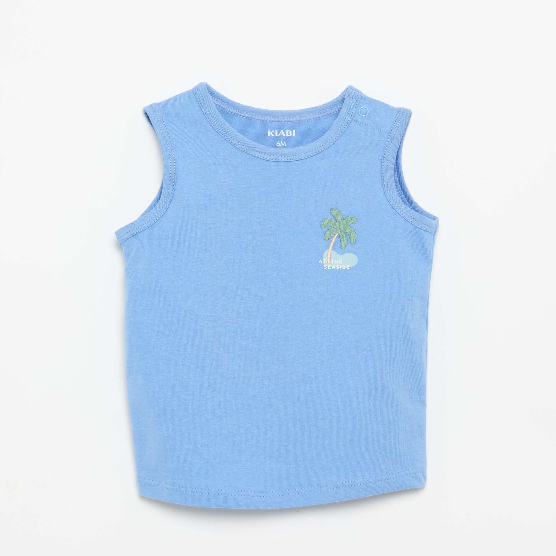 Débardeur avec patch à la poitrine BLEU
