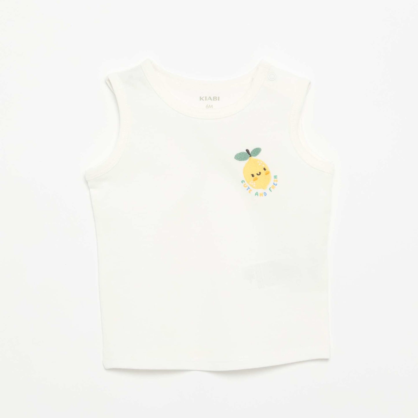Débardeur avec patch à la poitrine BLANC