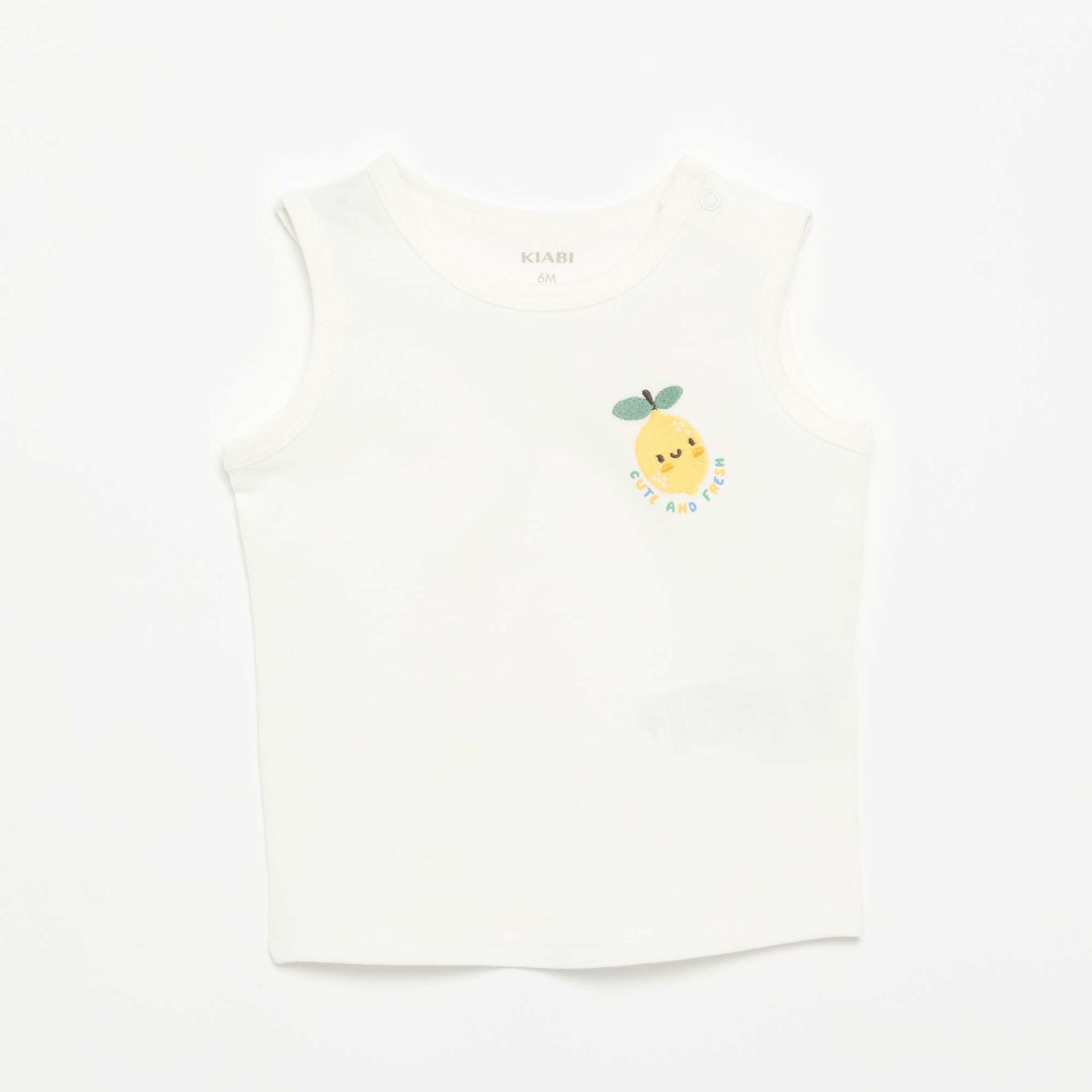 Débardeur avec patch à la poitrine BLANC