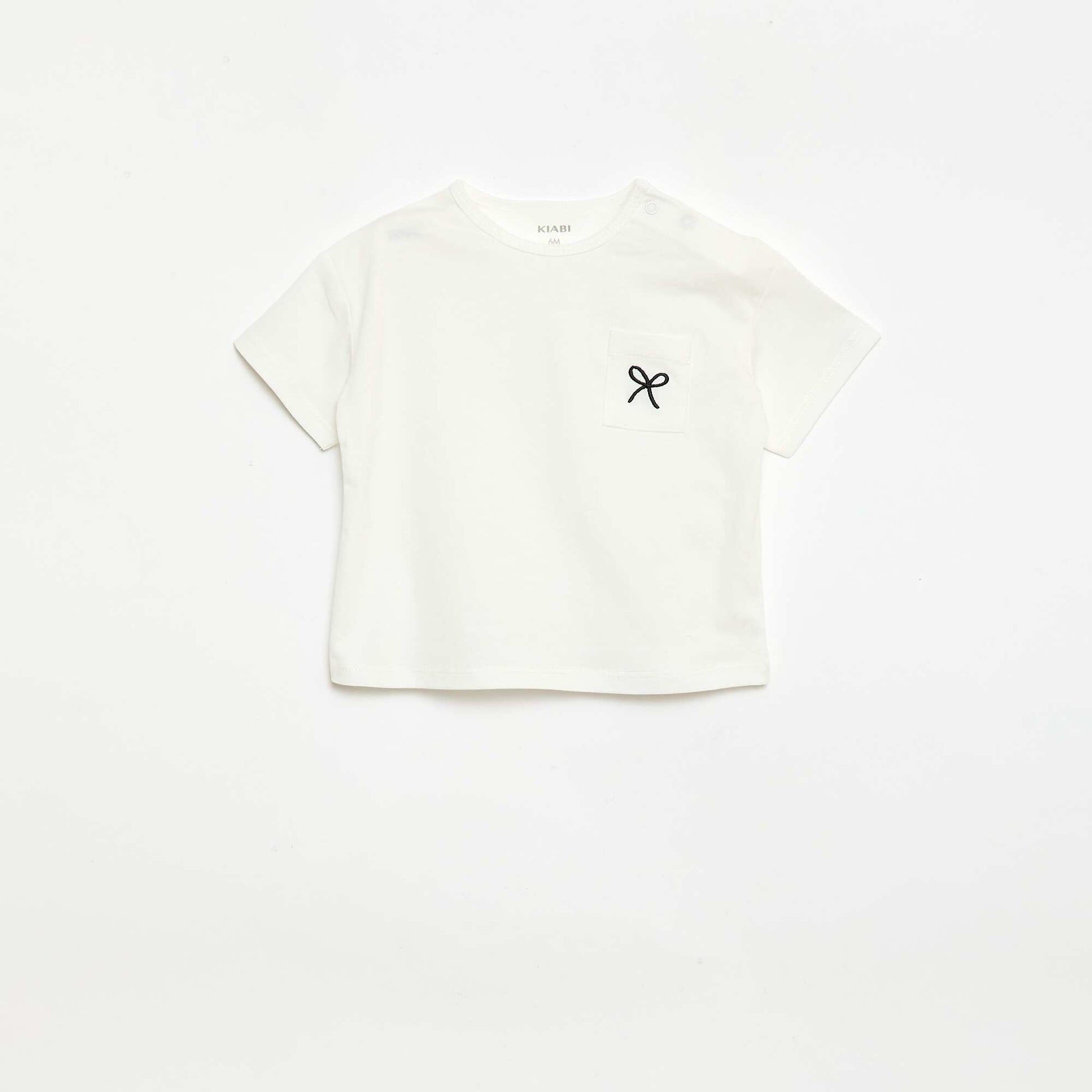 Ensemble T-shirt + short cycliste côtelé - 2 pièces BLANC