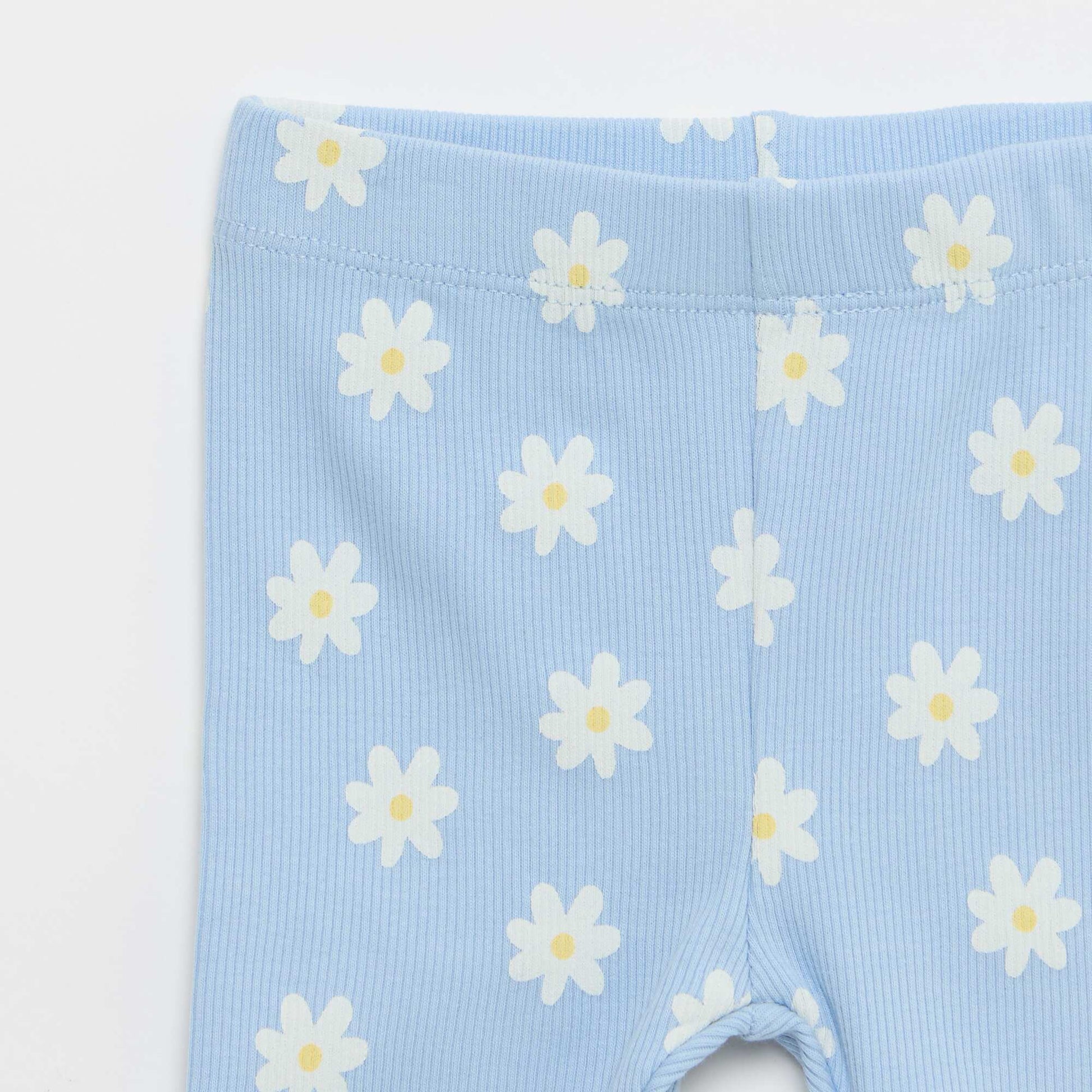 Ensemble T-shirt + short cycliste côtelé - 2 pièces BLEU