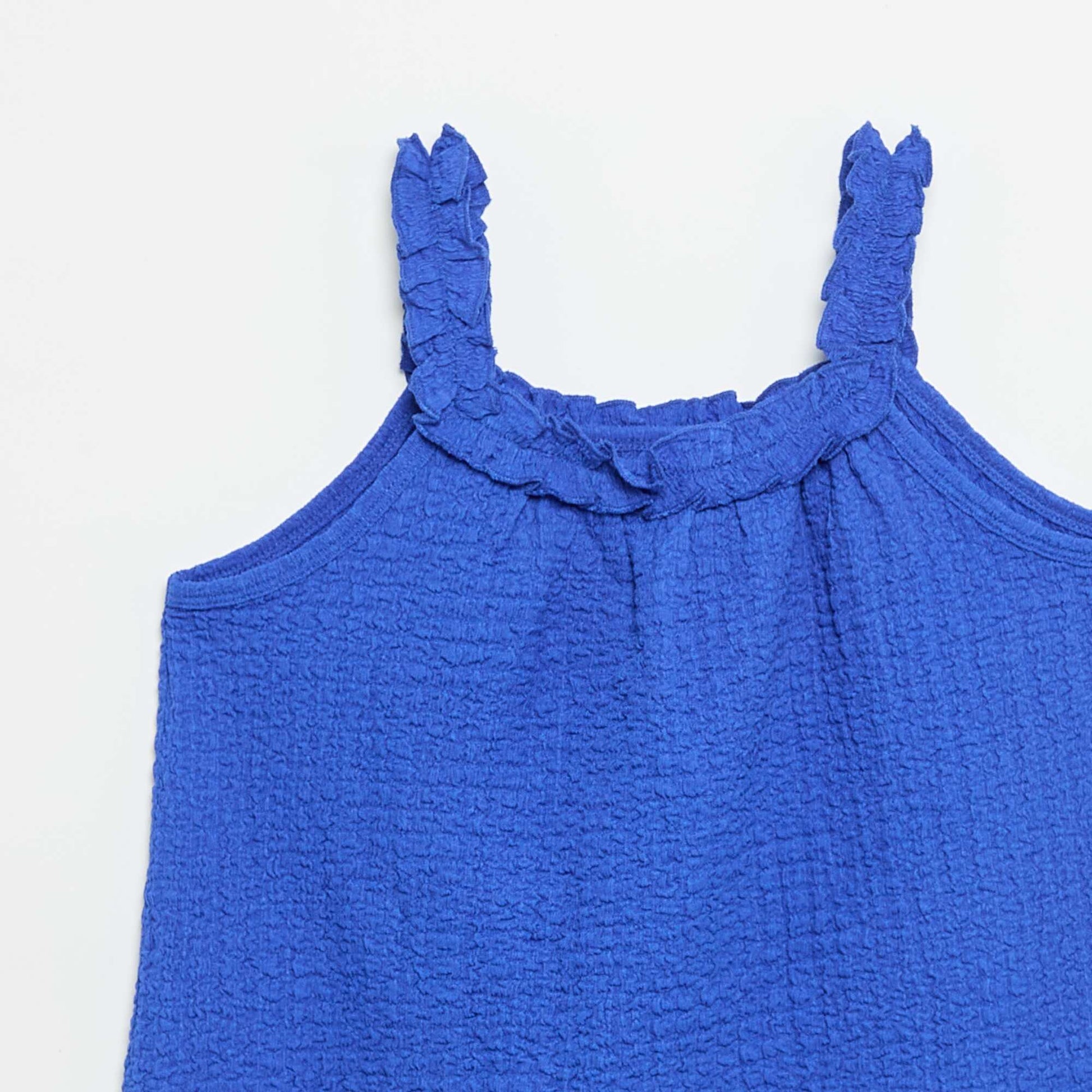 Robe sans manches en maille légère BLEU
