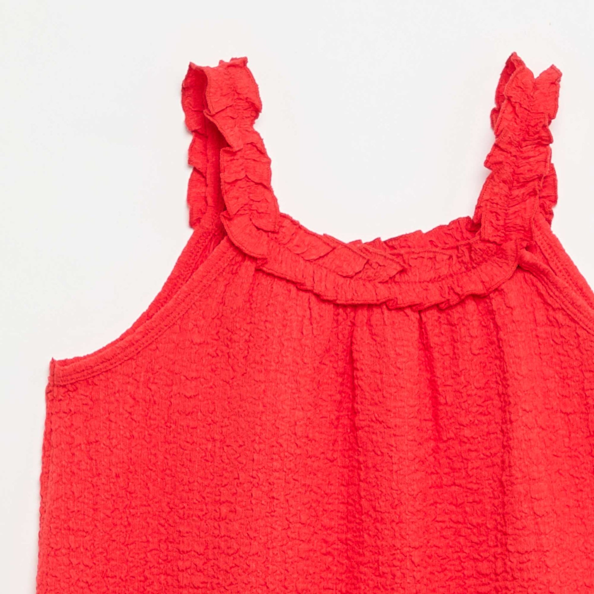 Robe sans manches en maille légère ROUGE