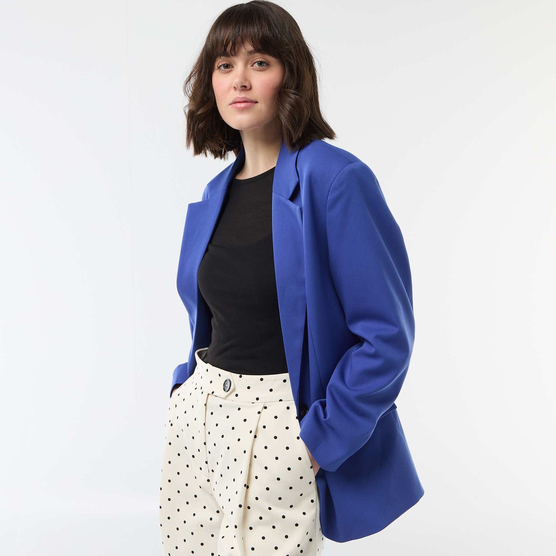 Veste de tailleur à la coupe oversize BLEU