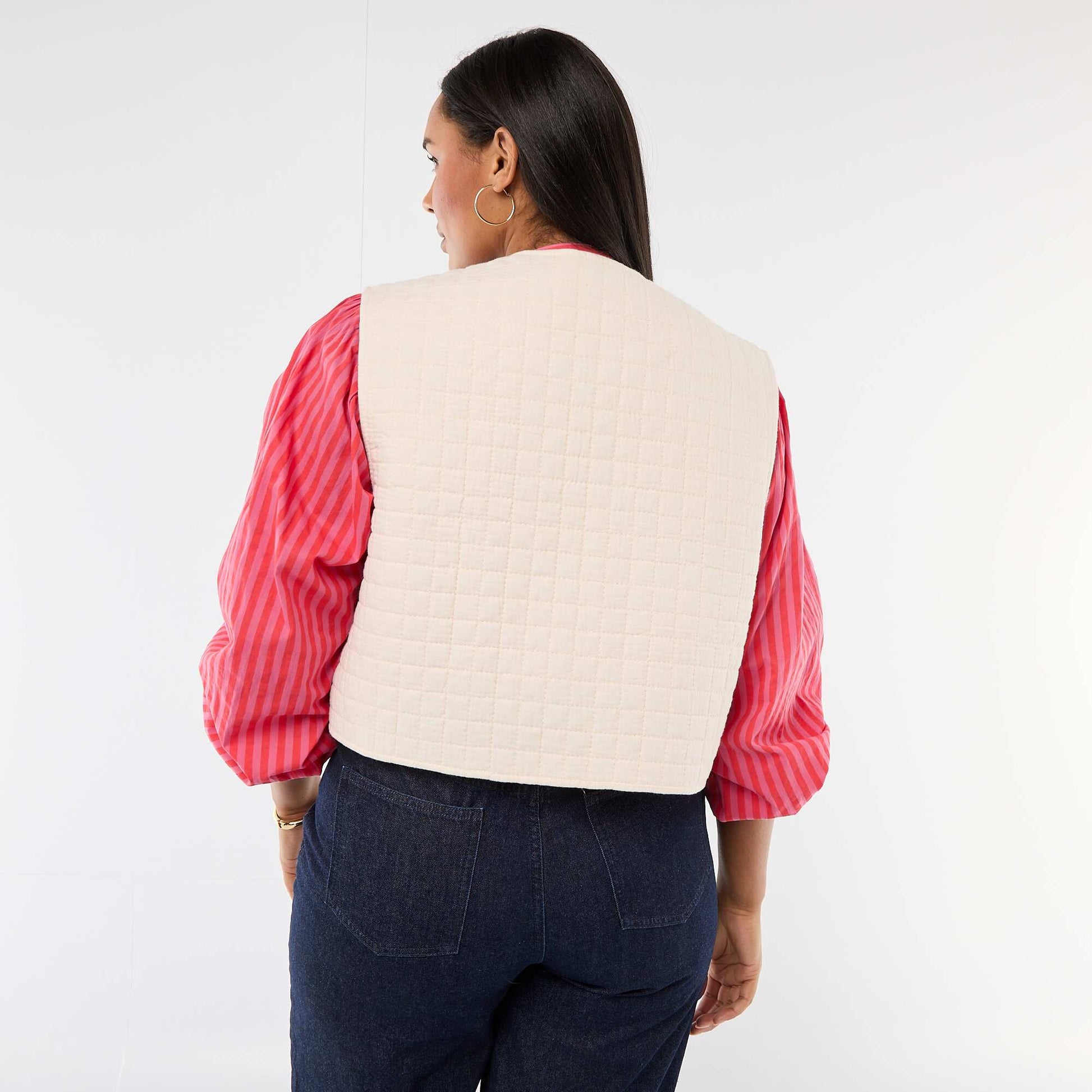 Veste matelassée avec broderies BEIGE