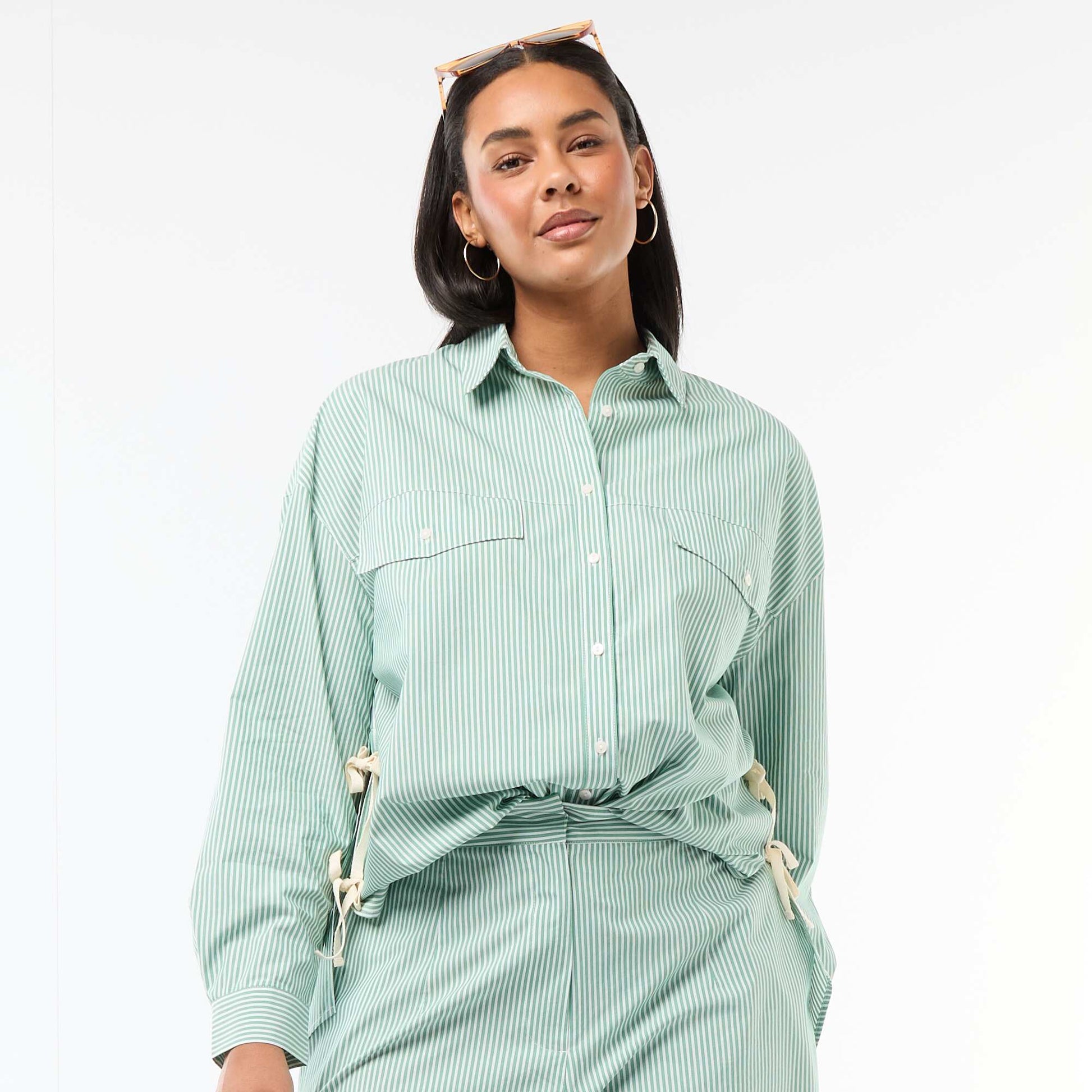 Chemise en popeline VERT