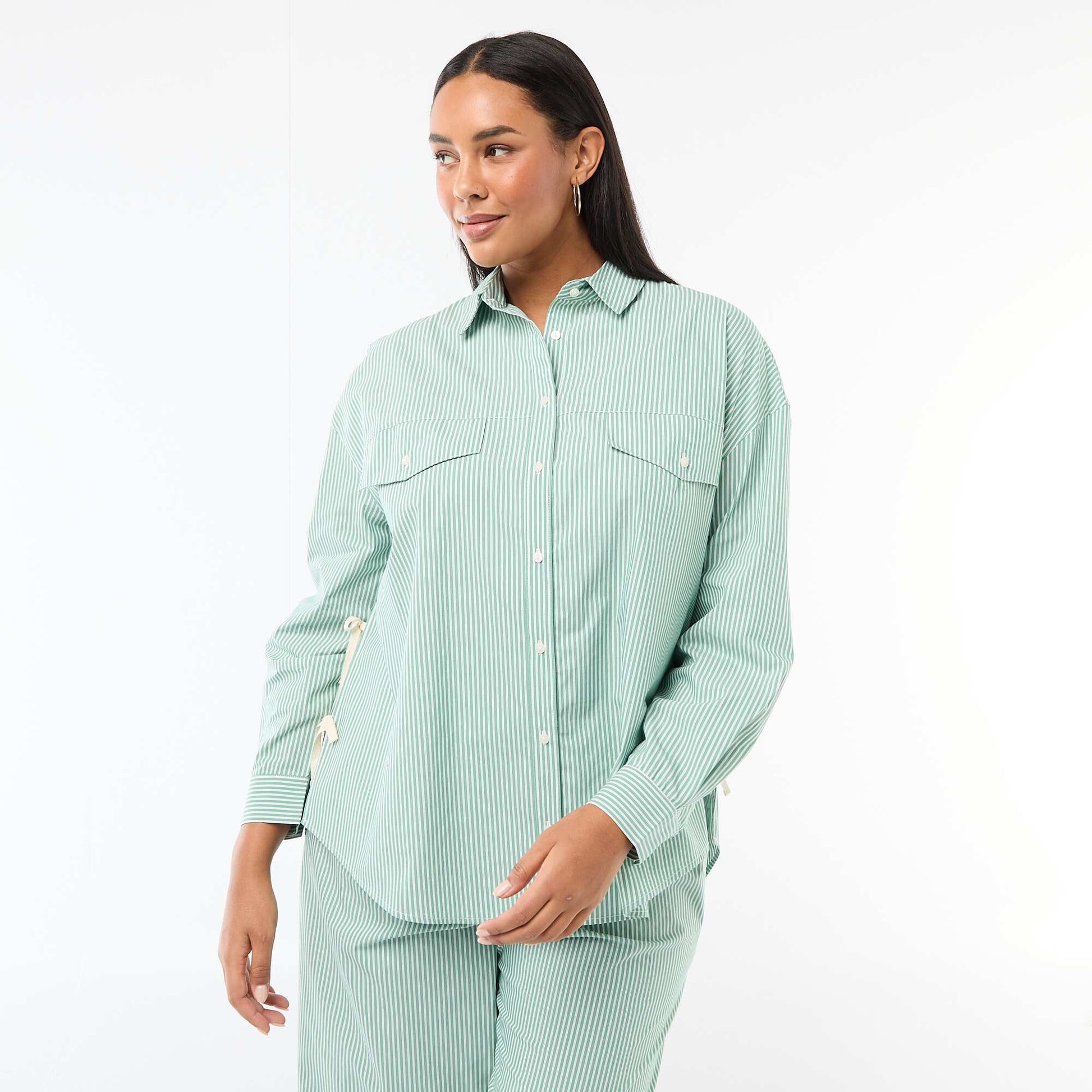 Chemise en popeline VERT