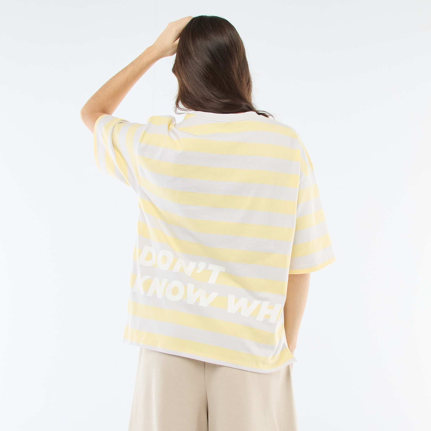 T-shirt à rayures large JAUNE