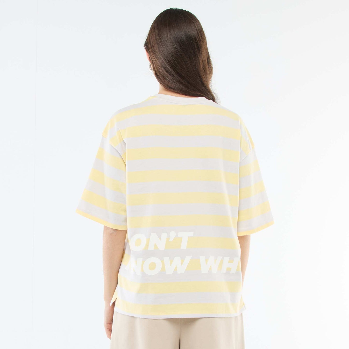 T-shirt à rayures large JAUNE