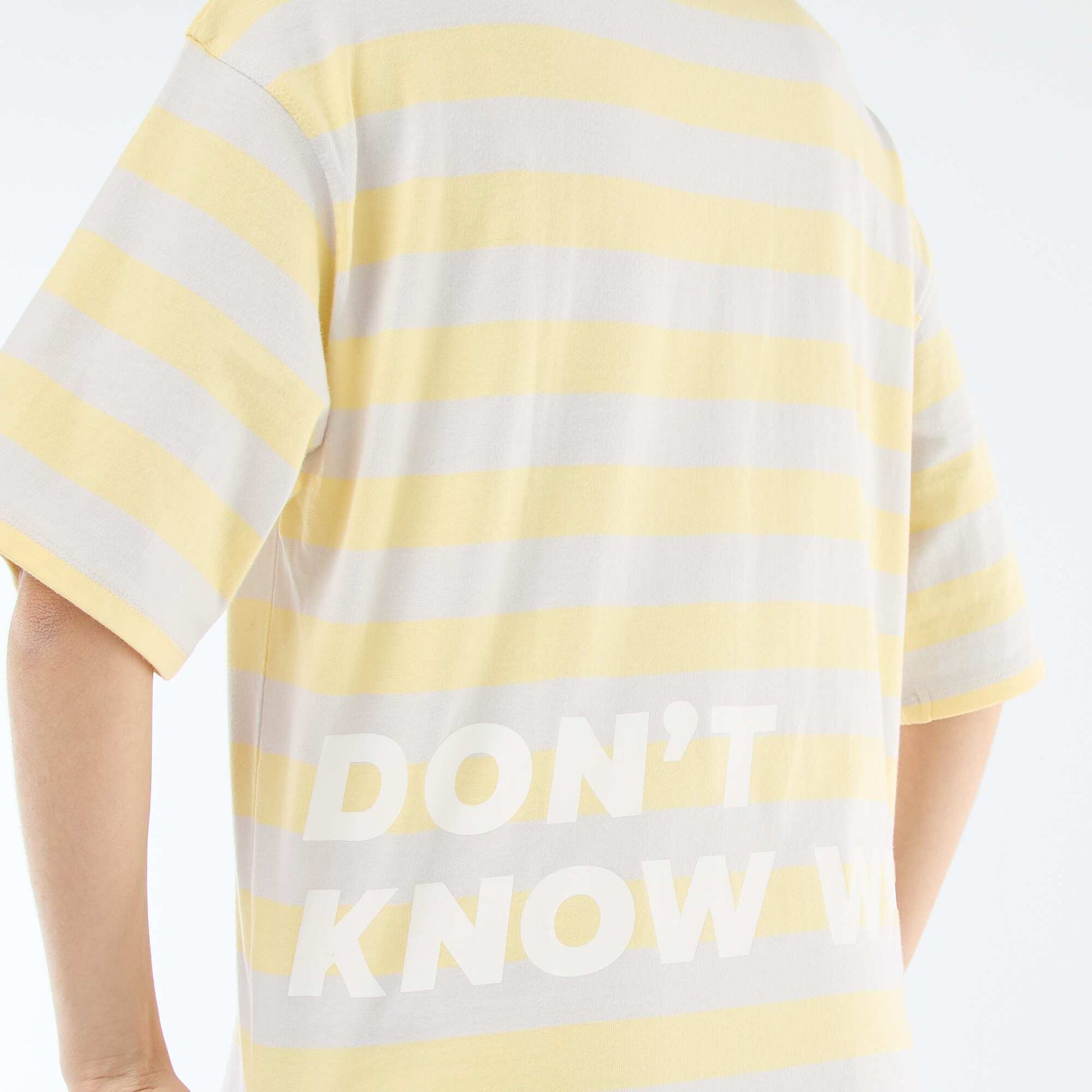 T-shirt à rayures large JAUNE