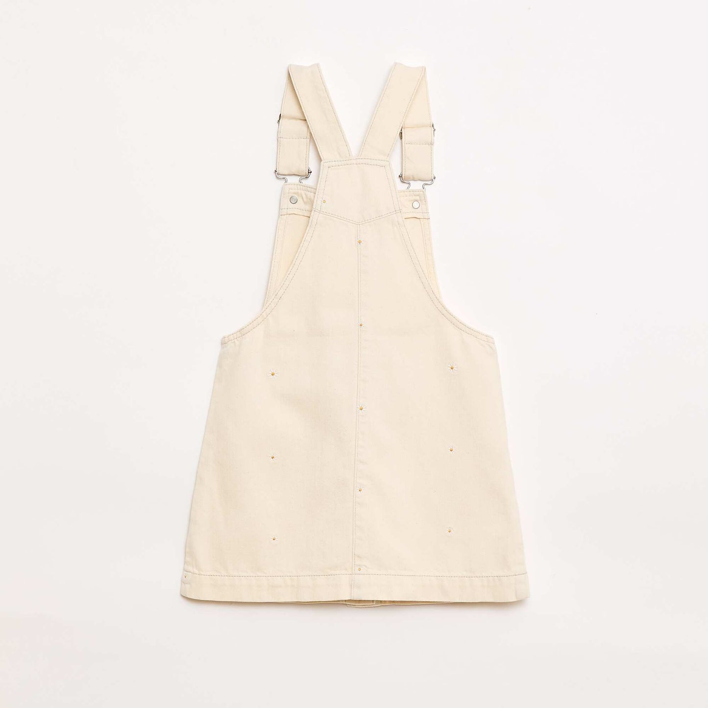 Salopette short avec fleurs brodées BEIGE