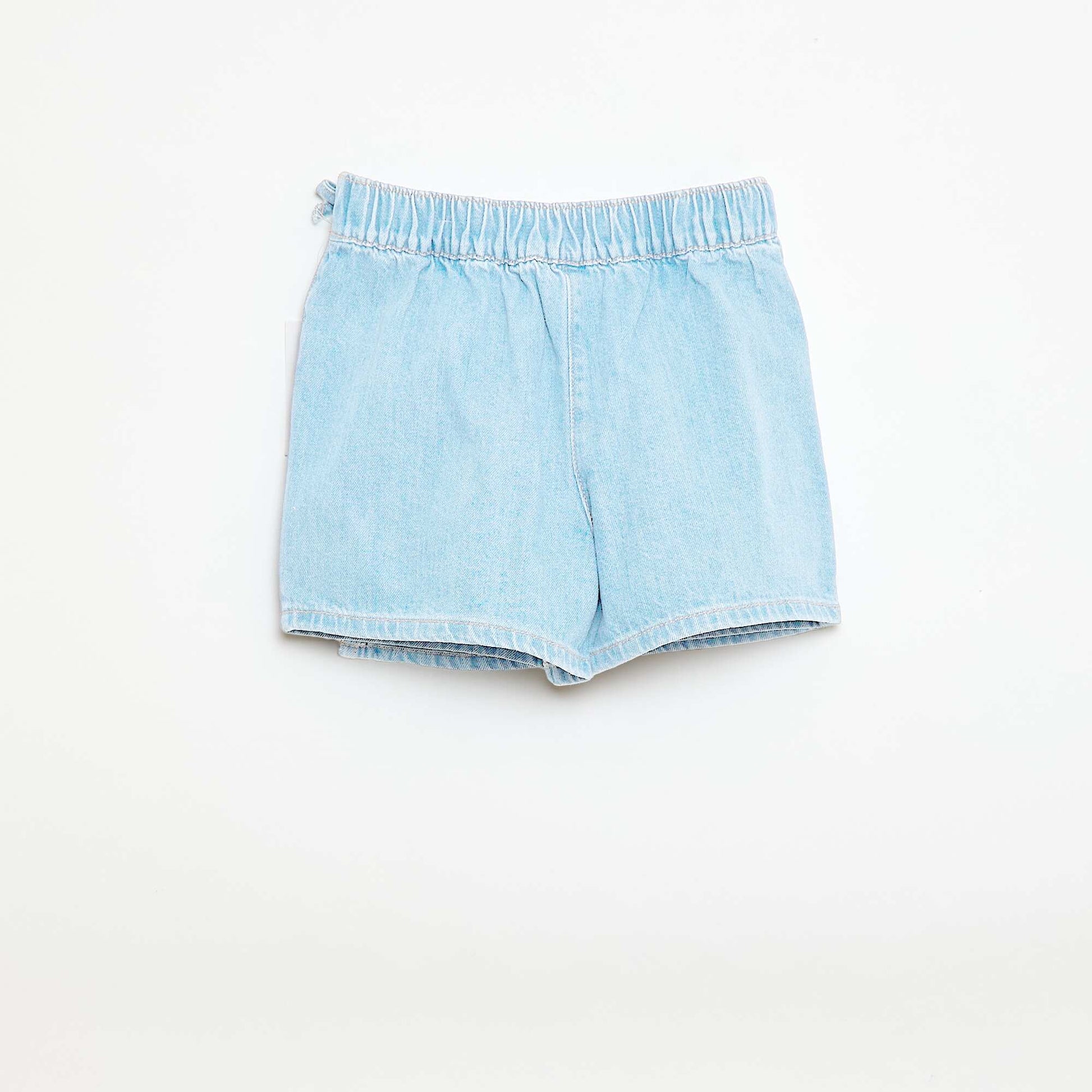 Jupe short courte en jean avec nœuds BLEU