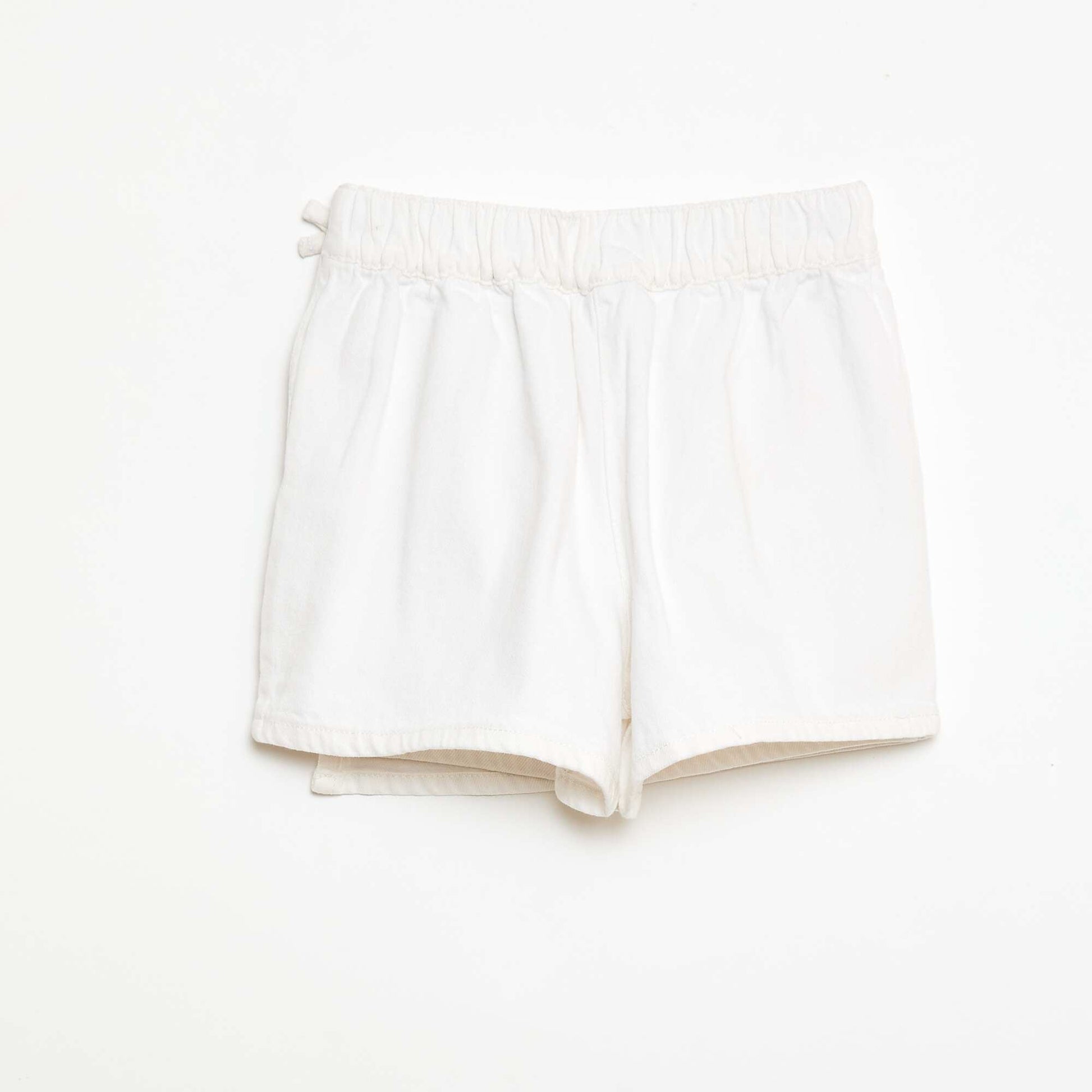 Jupe short courte en jean avec nœuds BLANC