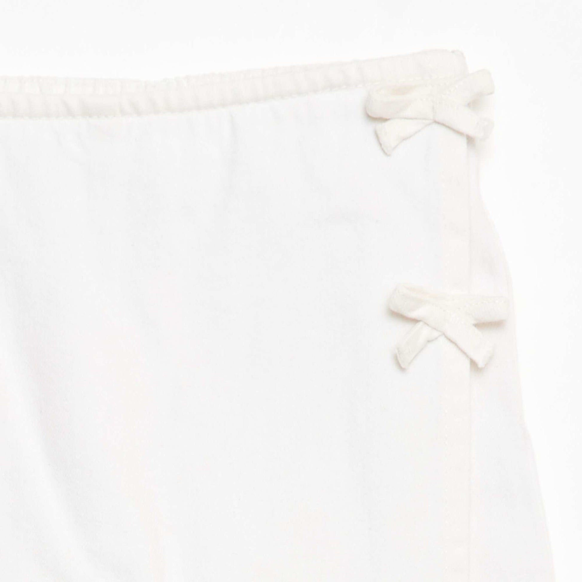 Jupe short courte en jean avec nœuds BLANC