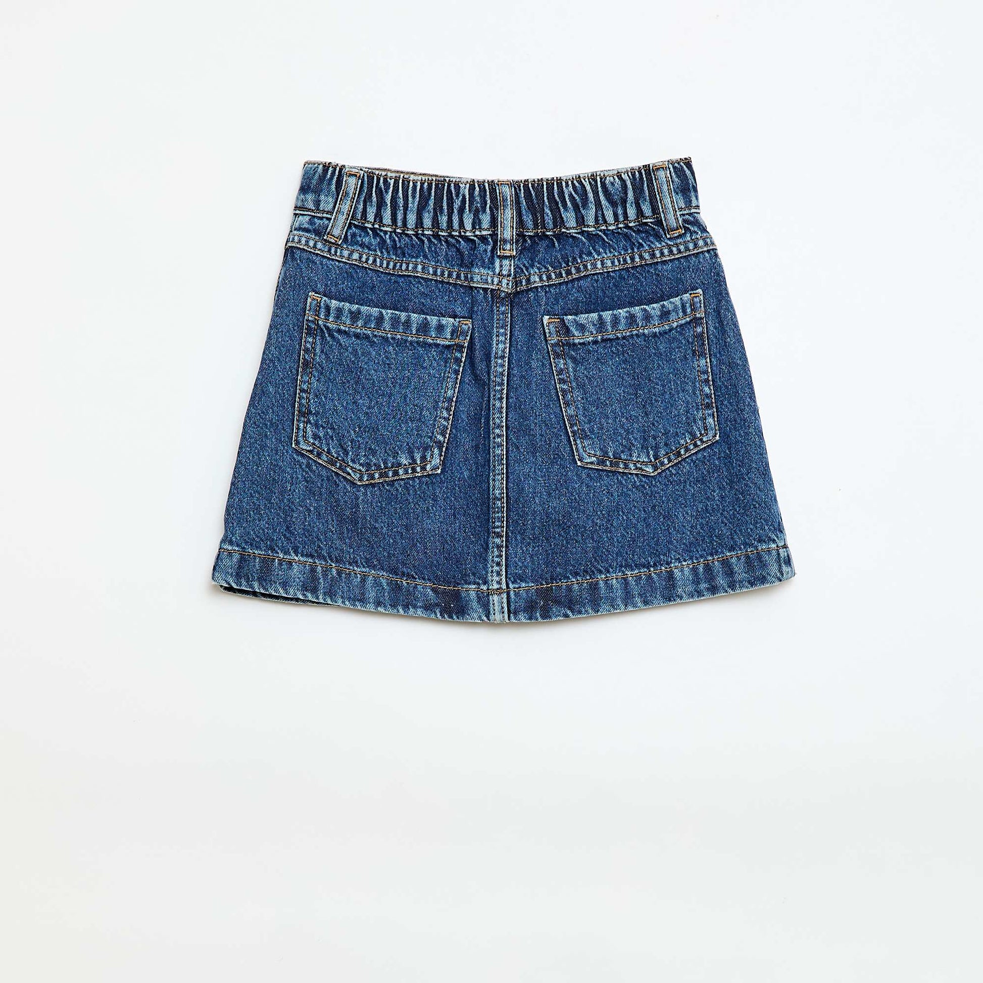 Jupe en denim boutonnée BLEU