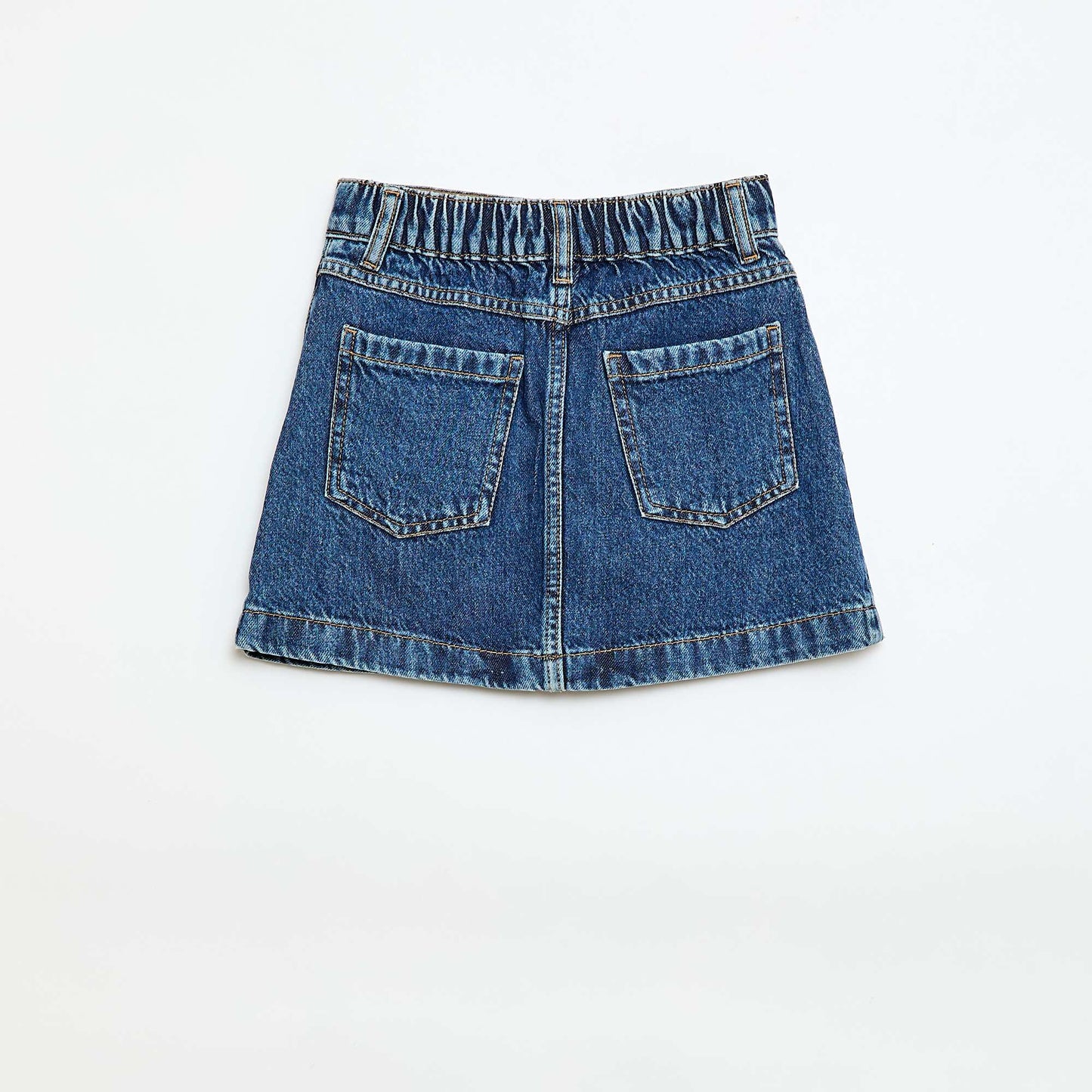 Jupe en denim boutonnée BLEU