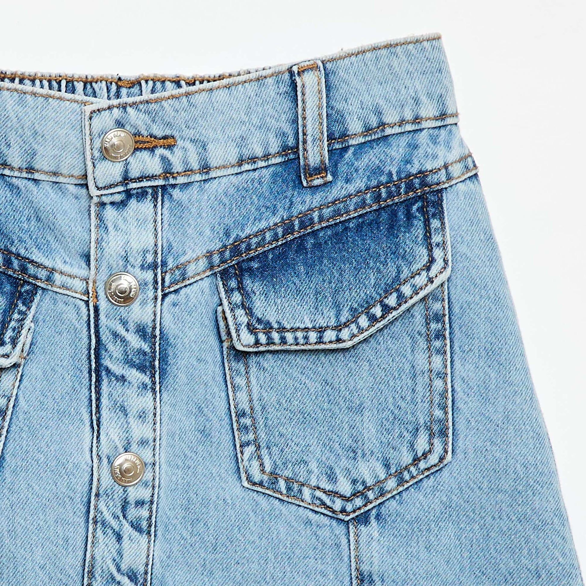 Jupe en denim boutonnée BLEU