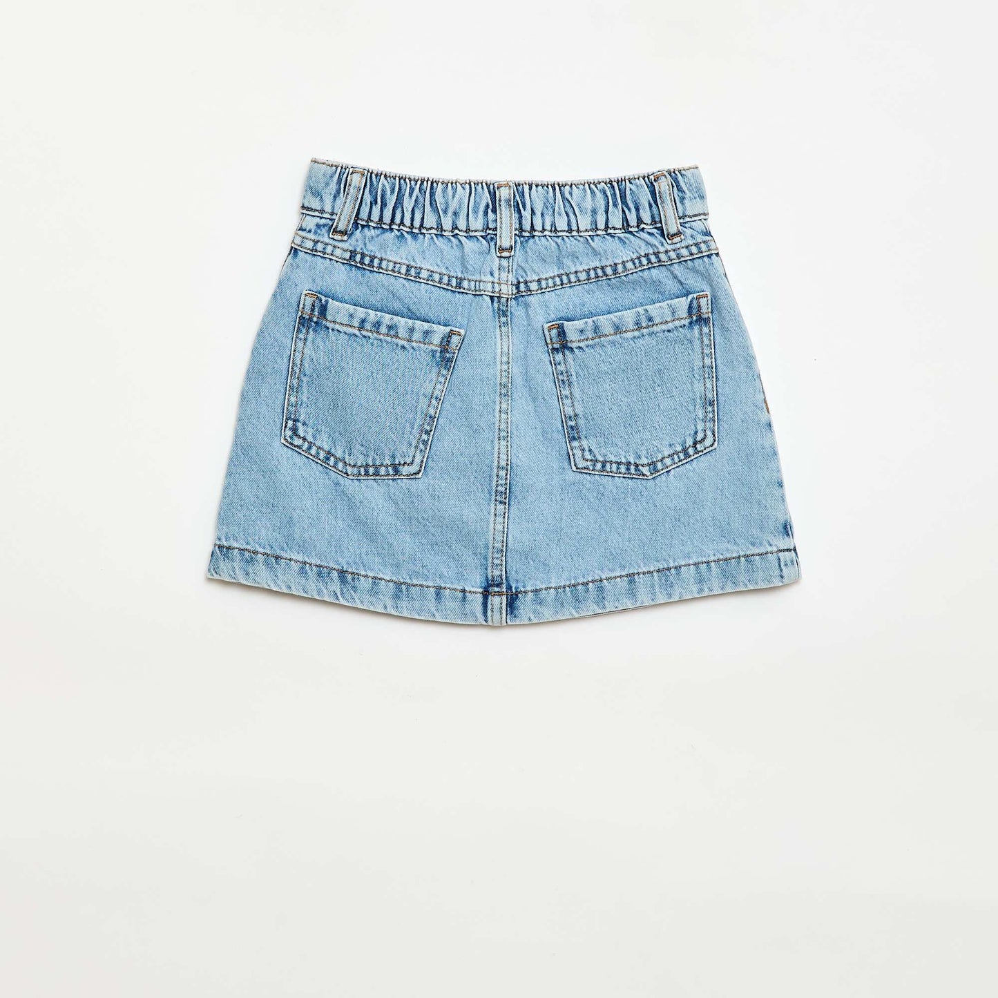 Jupe en denim boutonnée BLEU