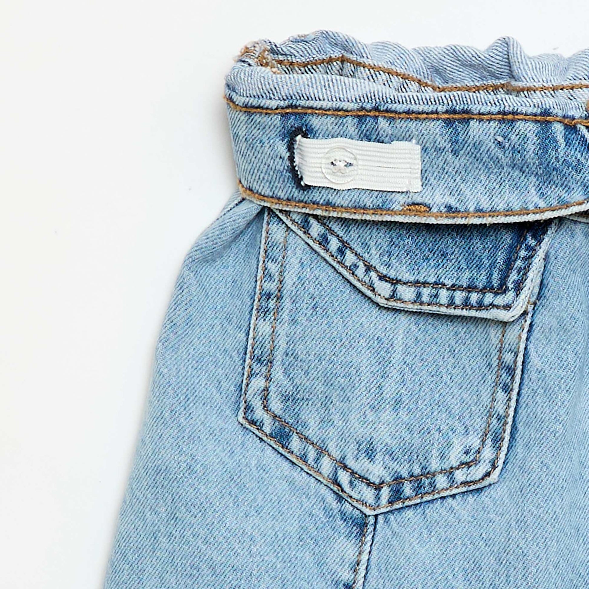 Jupe en denim boutonnée BLEU