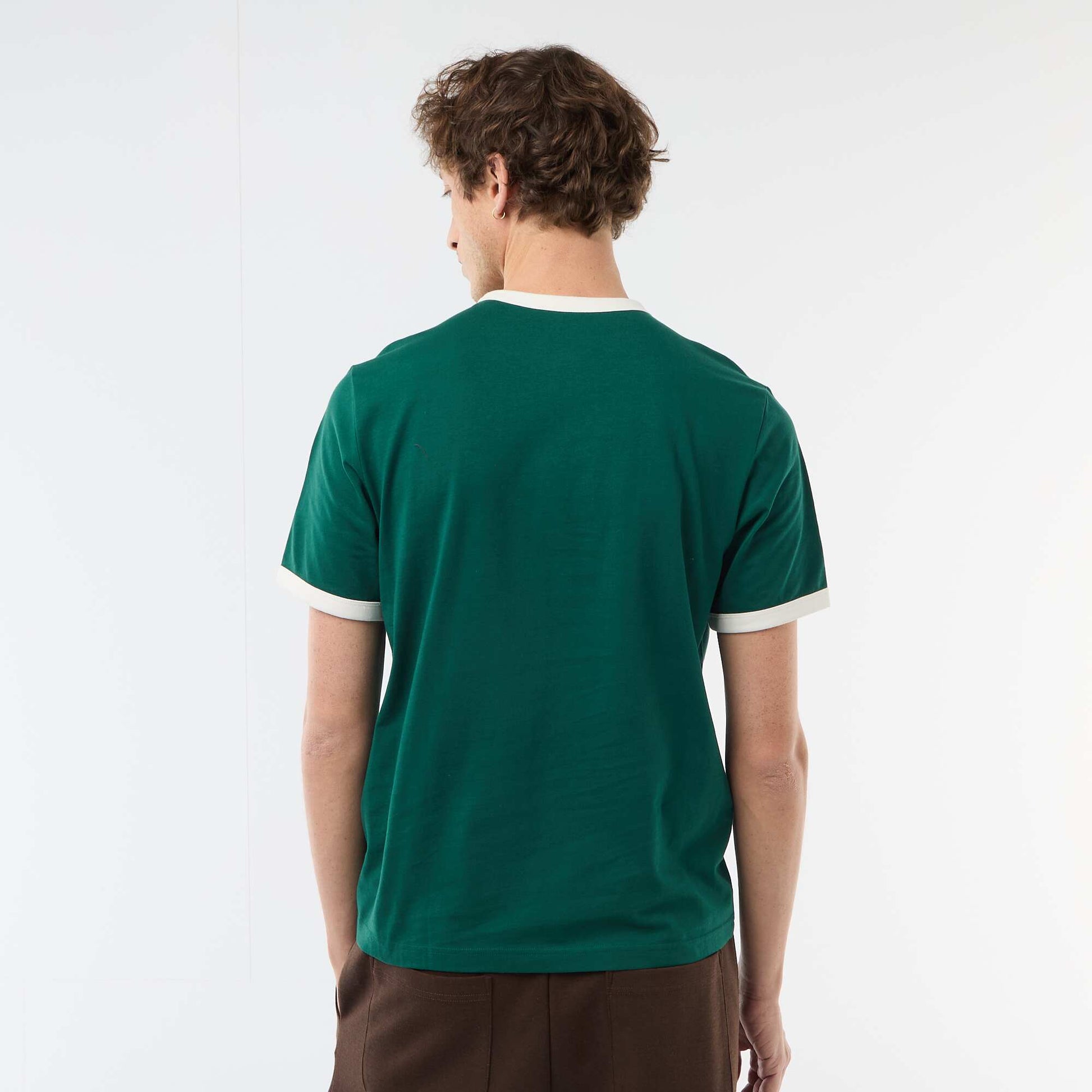 Tee-shirt imprimé avec biais contractant VERT